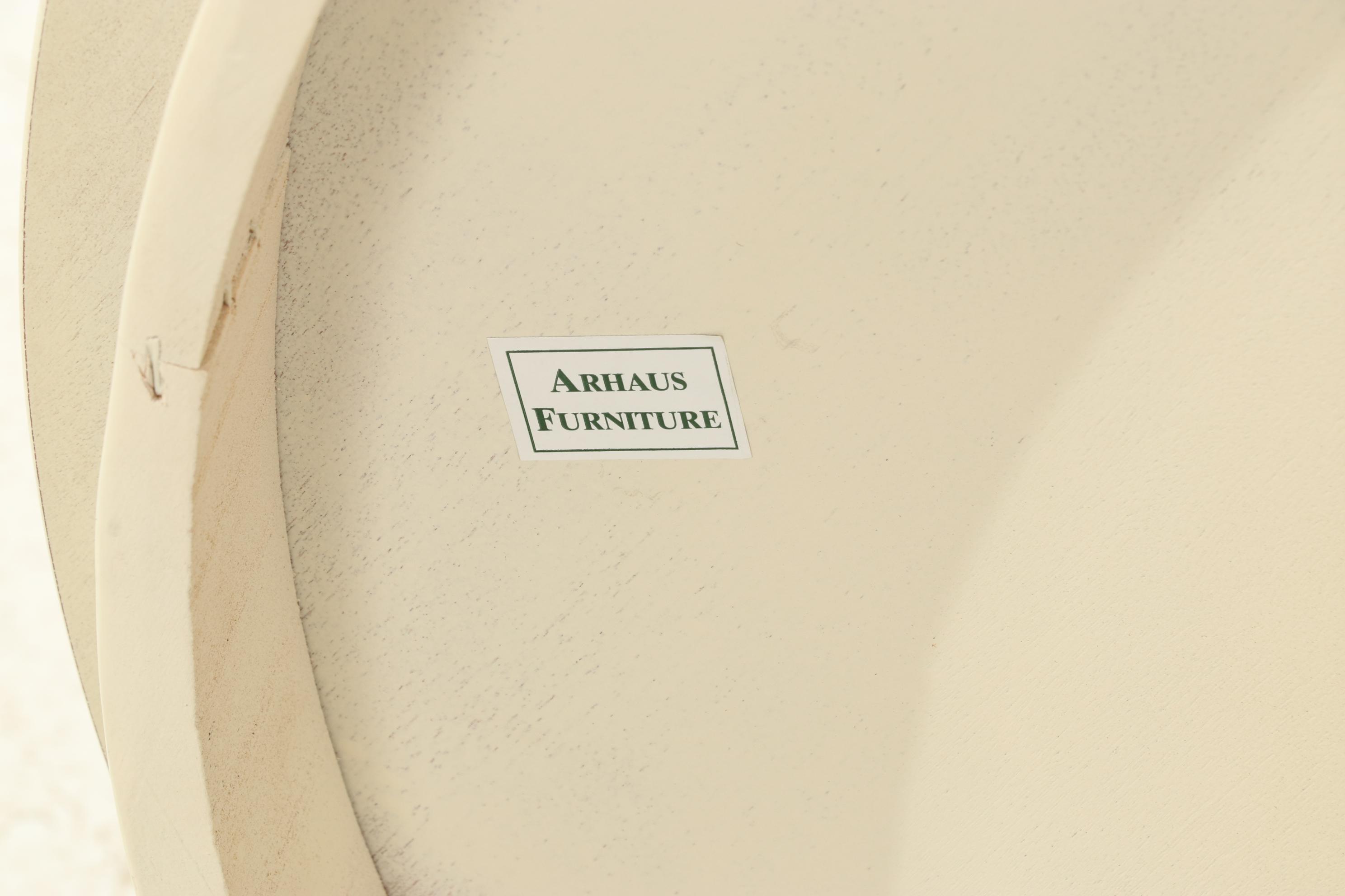 Arhaus Painted Wooden Pedestal Table