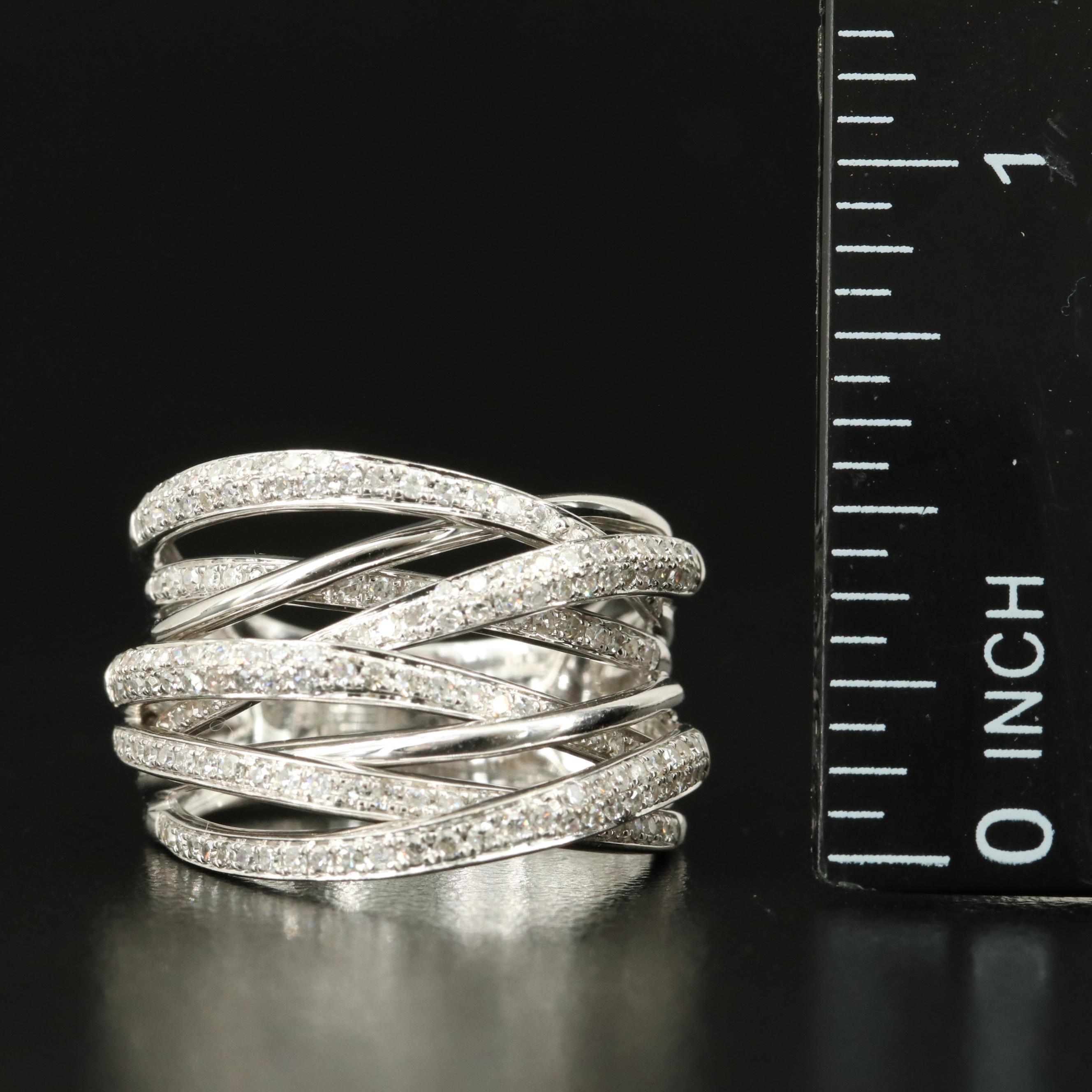 EFFY 14K 0.70 CTW Diamond Crossover Ring