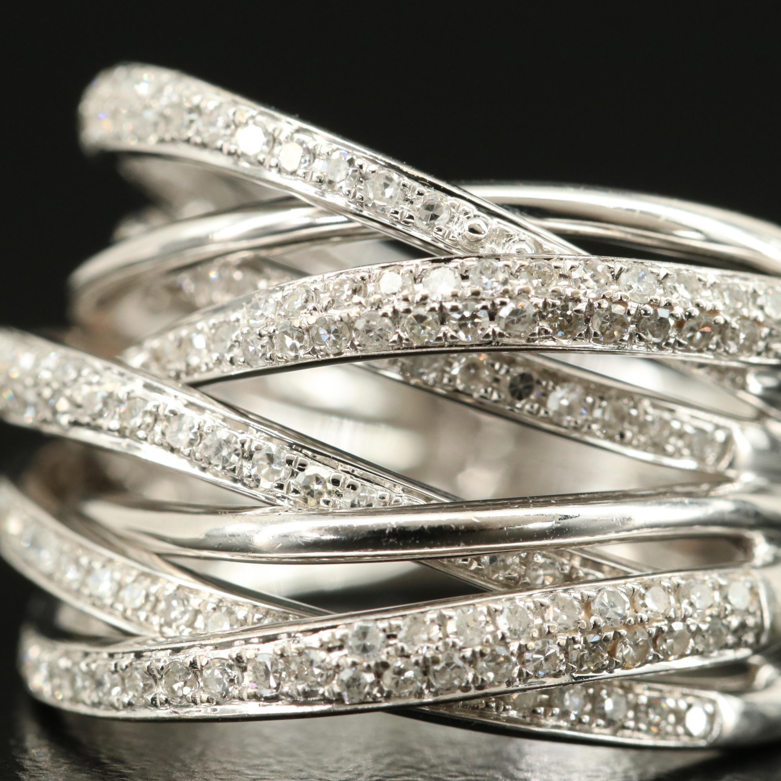 EFFY 14K 0.70 CTW Diamond Crossover Ring