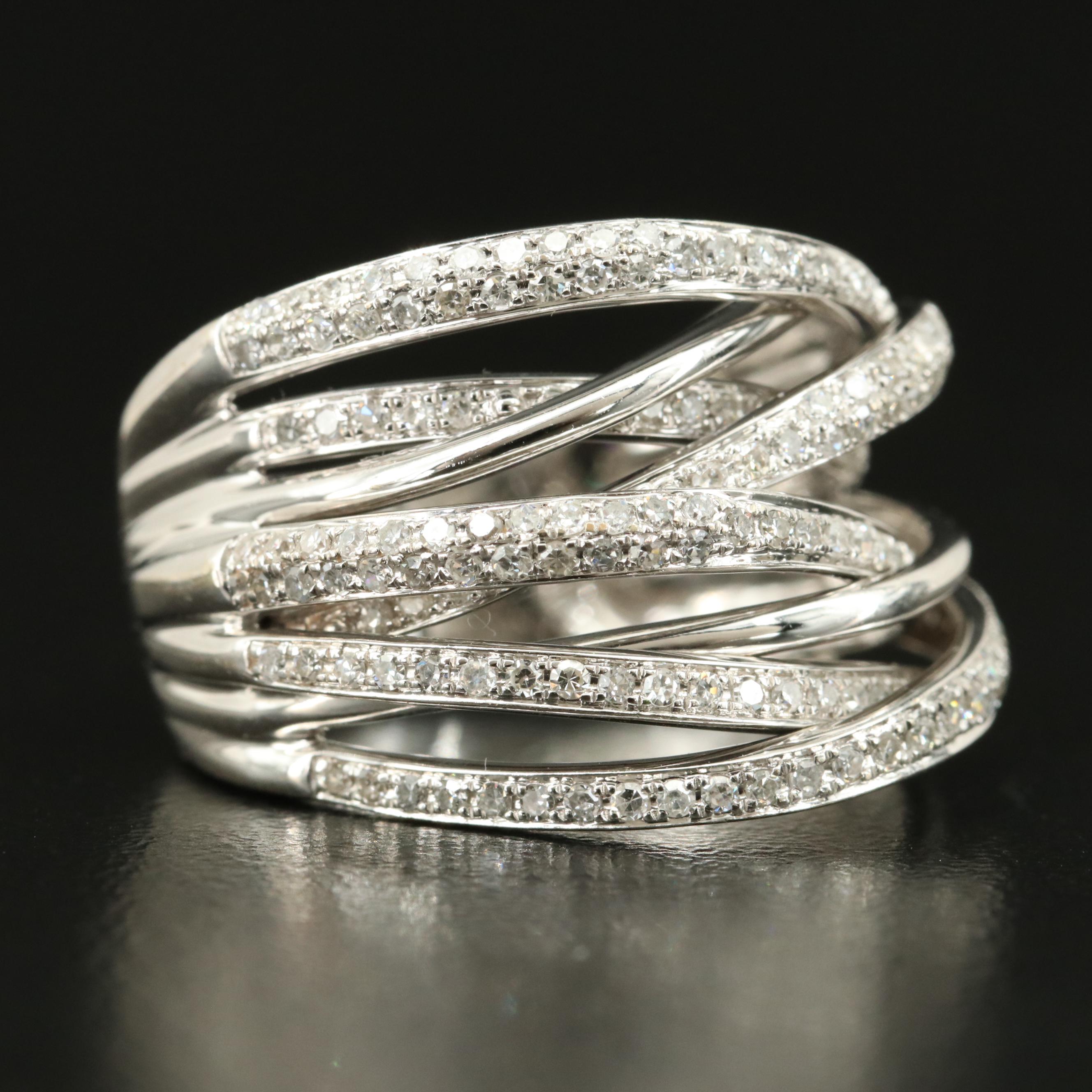 EFFY 14K 0.70 CTW Diamond Crossover Ring