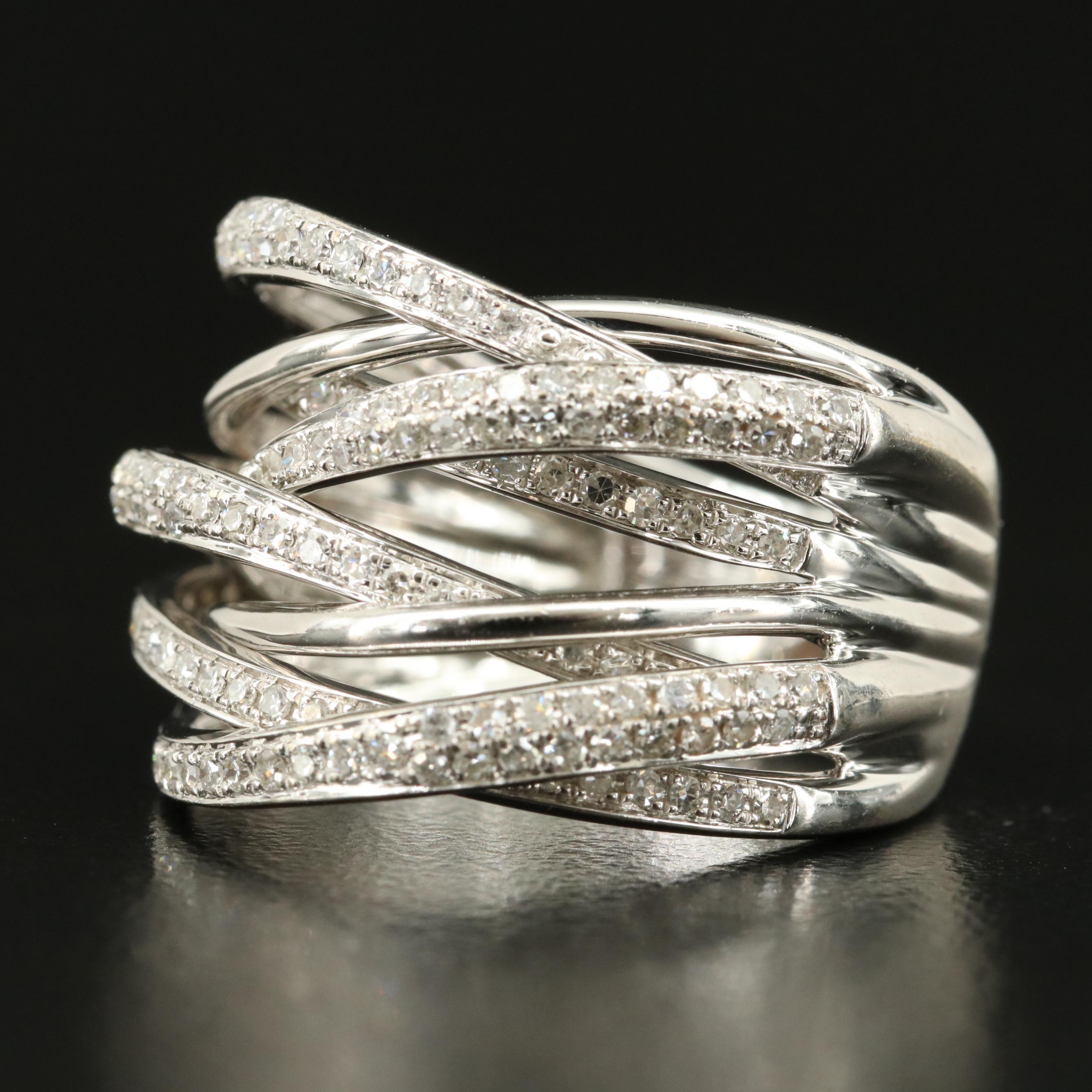 EFFY 14K 0.70 CTW Diamond Crossover Ring