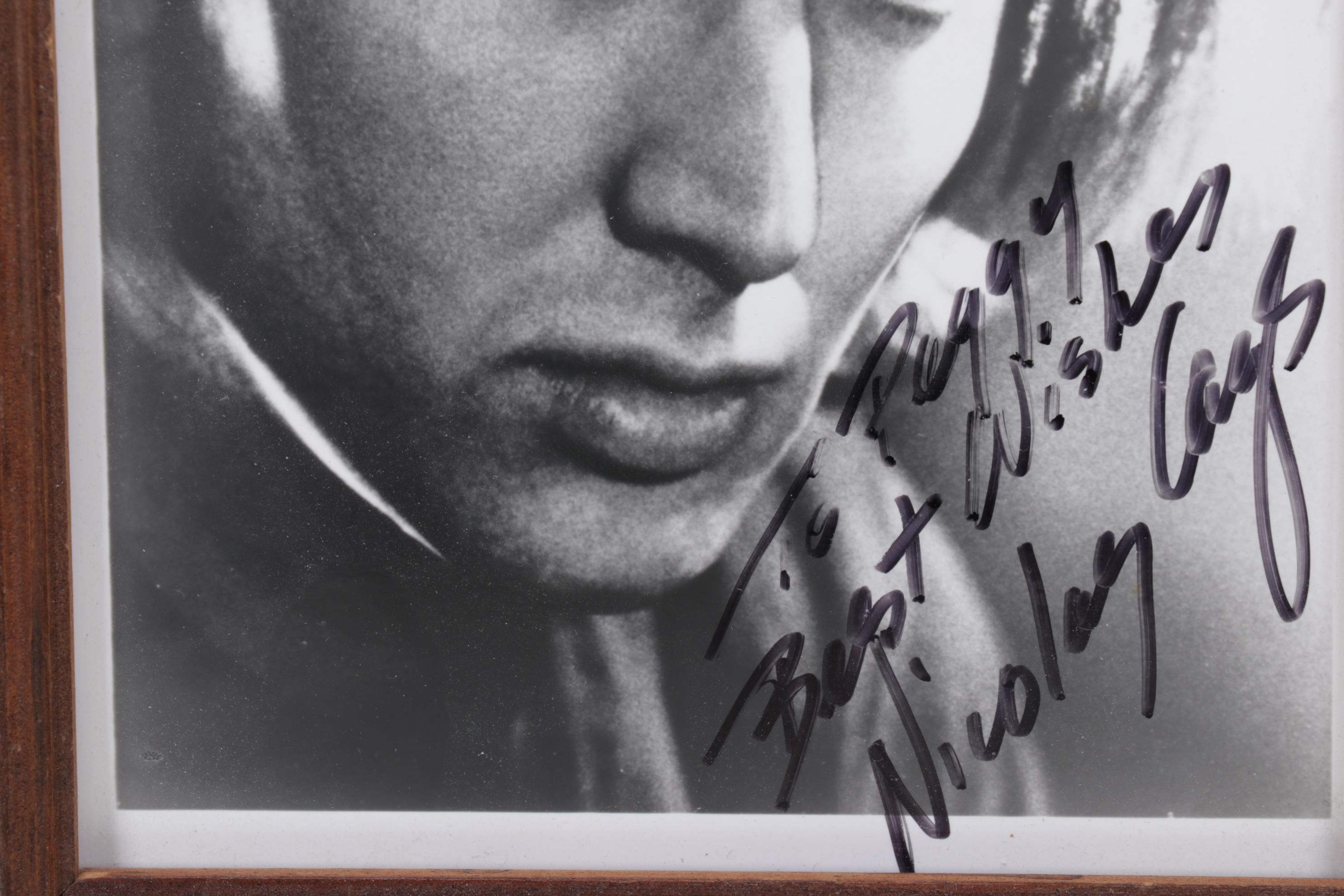 Nicholas Cage Signed Black and White Headshot