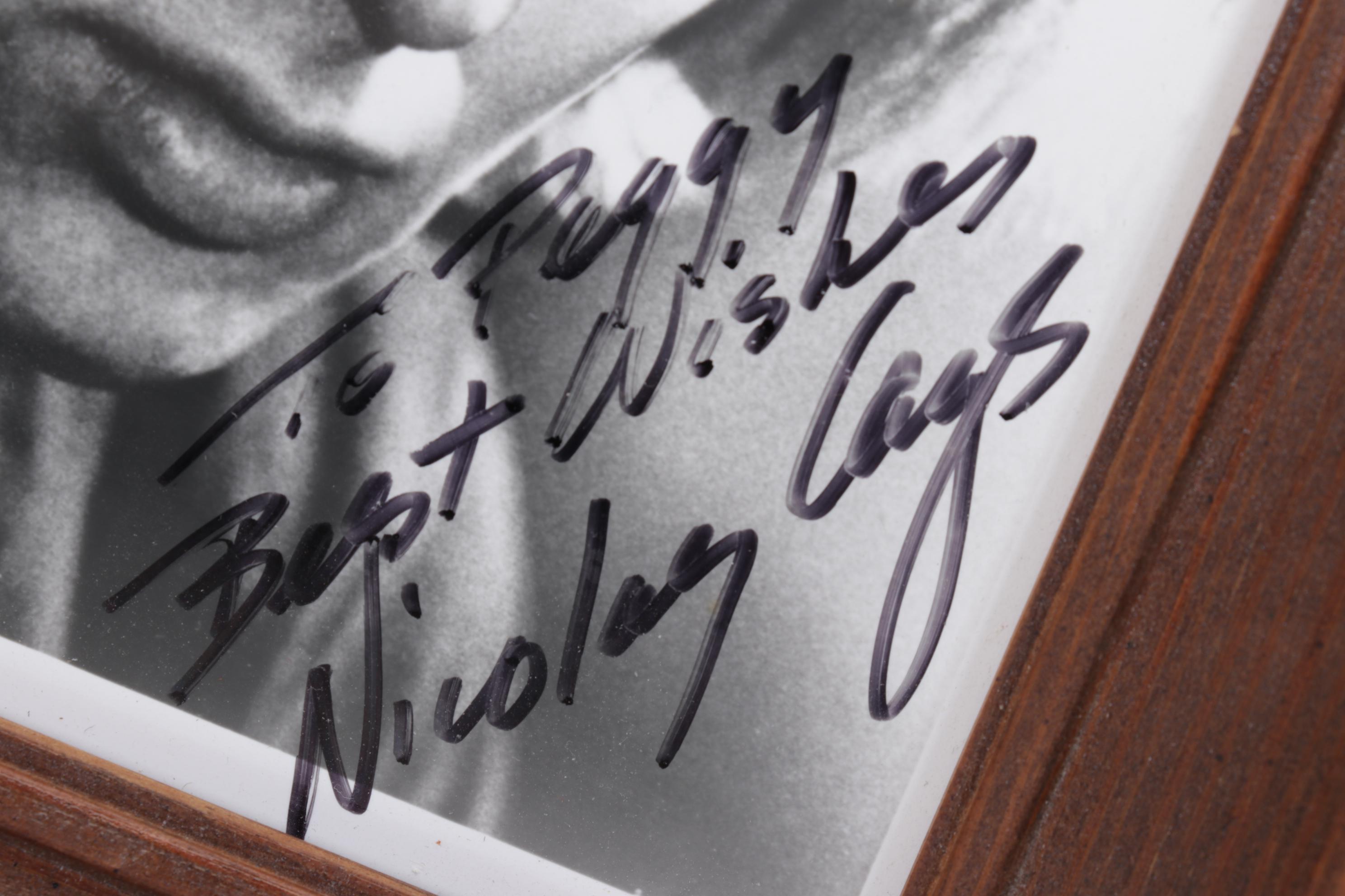 Nicholas Cage Signed Black and White Headshot
