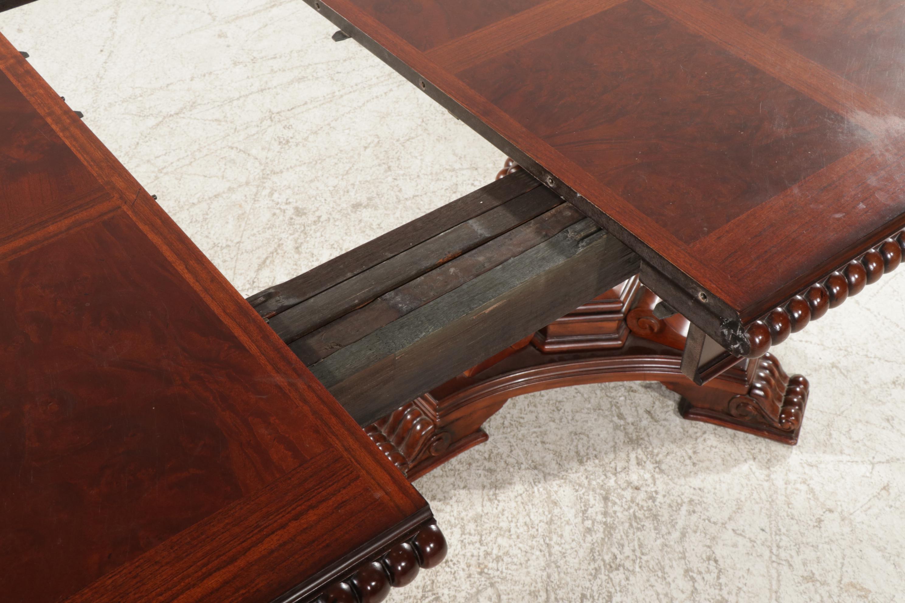 Villa Cortina Double Pedestal Dining Table with Parquetry Veneer Top