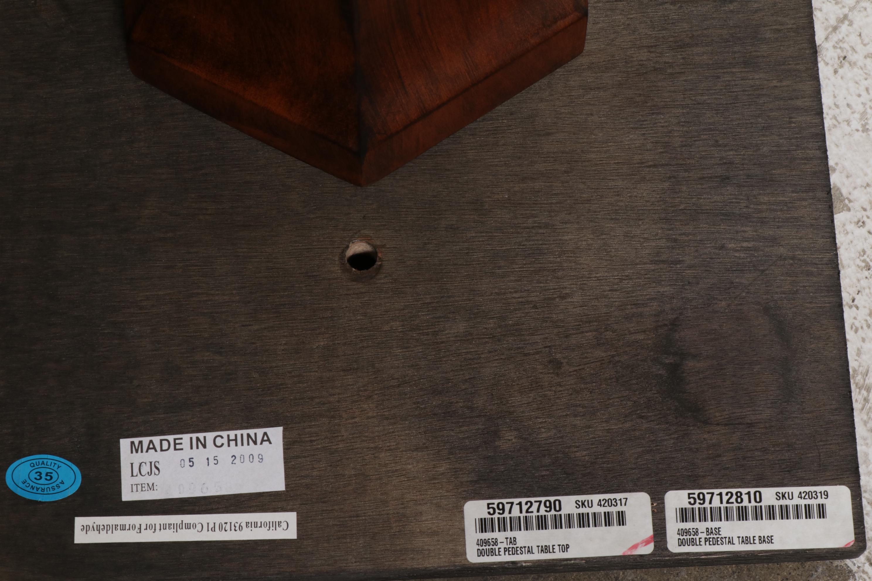 Villa Cortina Double Pedestal Dining Table with Parquetry Veneer Top