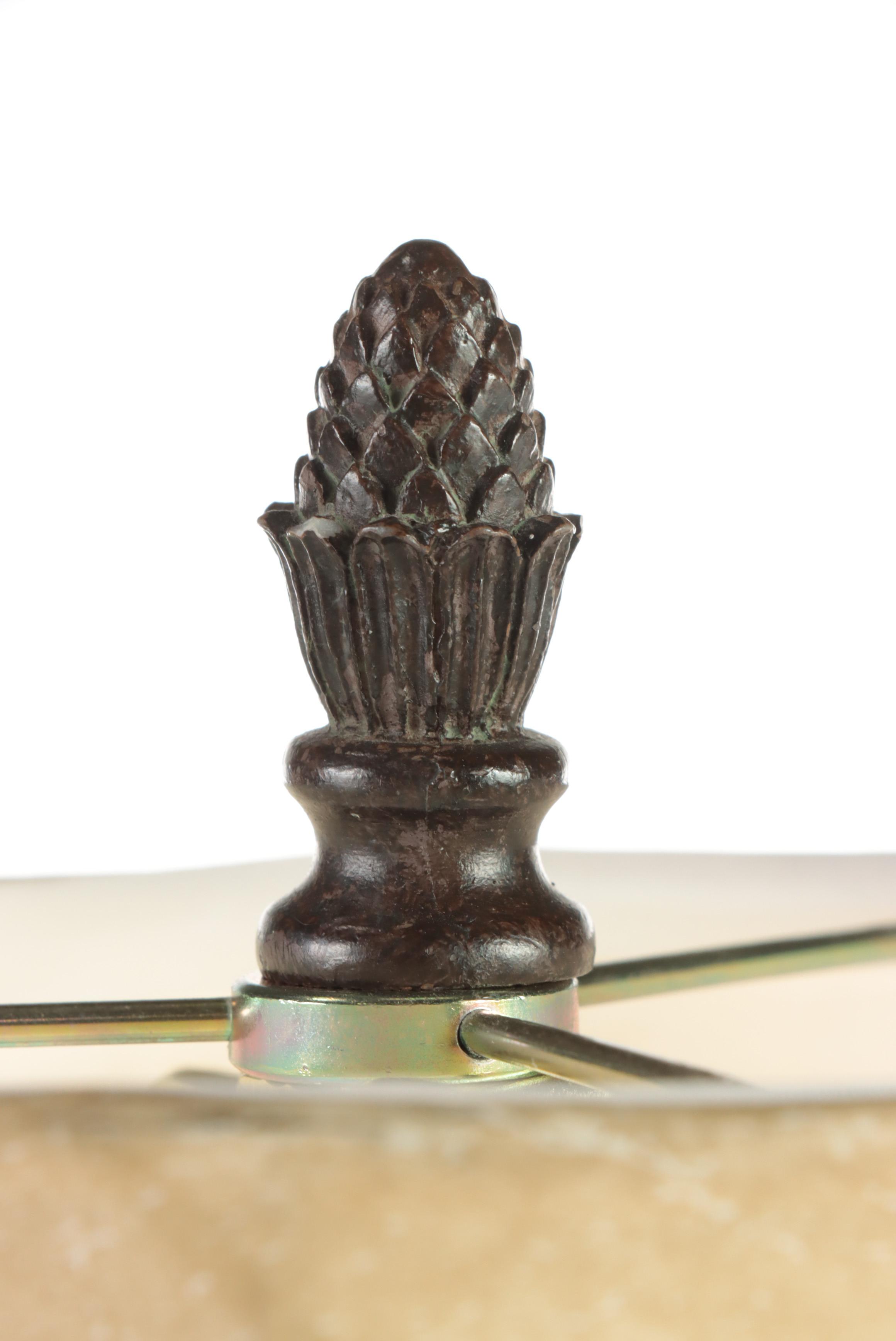 Patinated Metal and Molded Composite Swing-Arm Floor Lamp