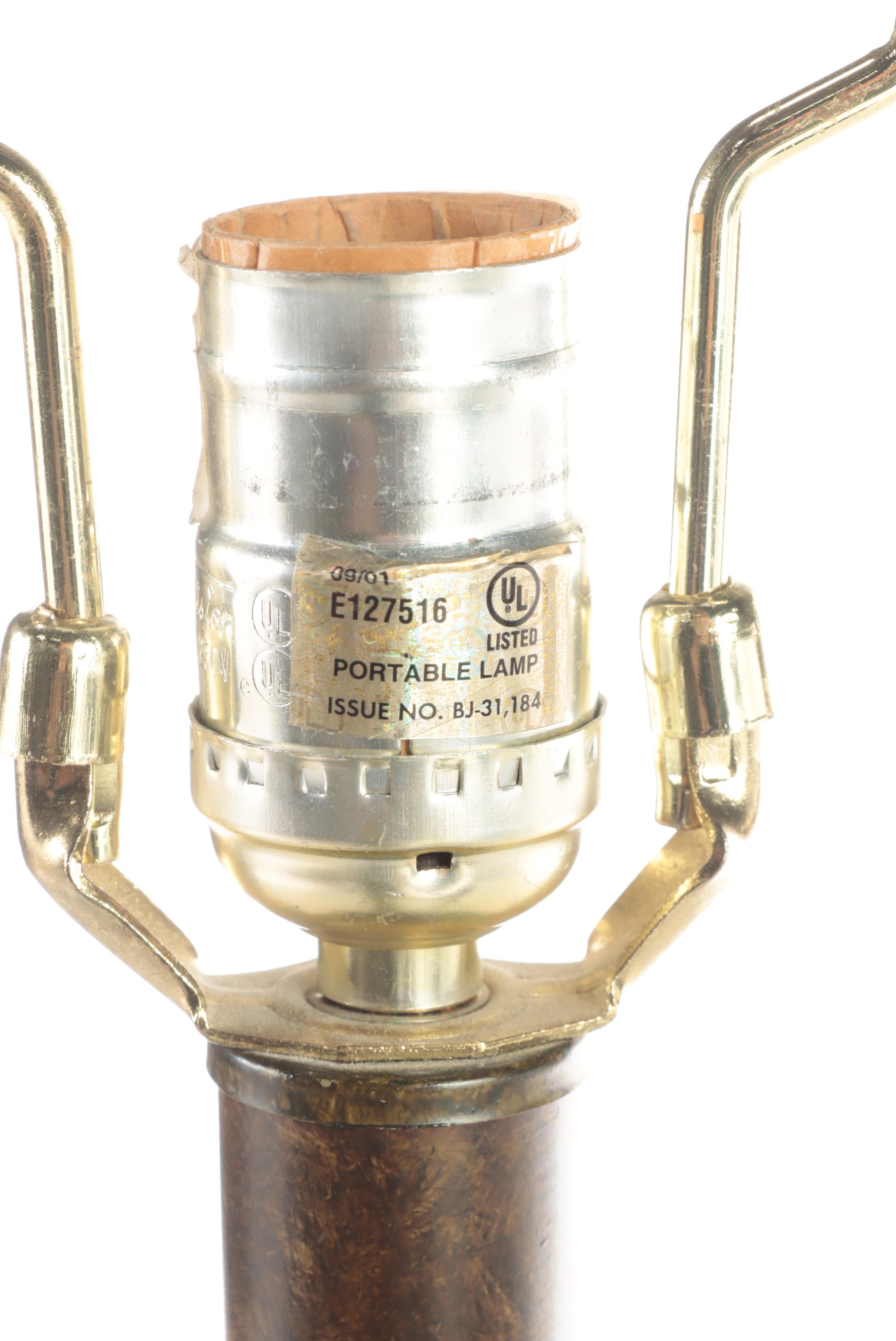 Patinated Metal and Molded Composite Swing-Arm Floor Lamp