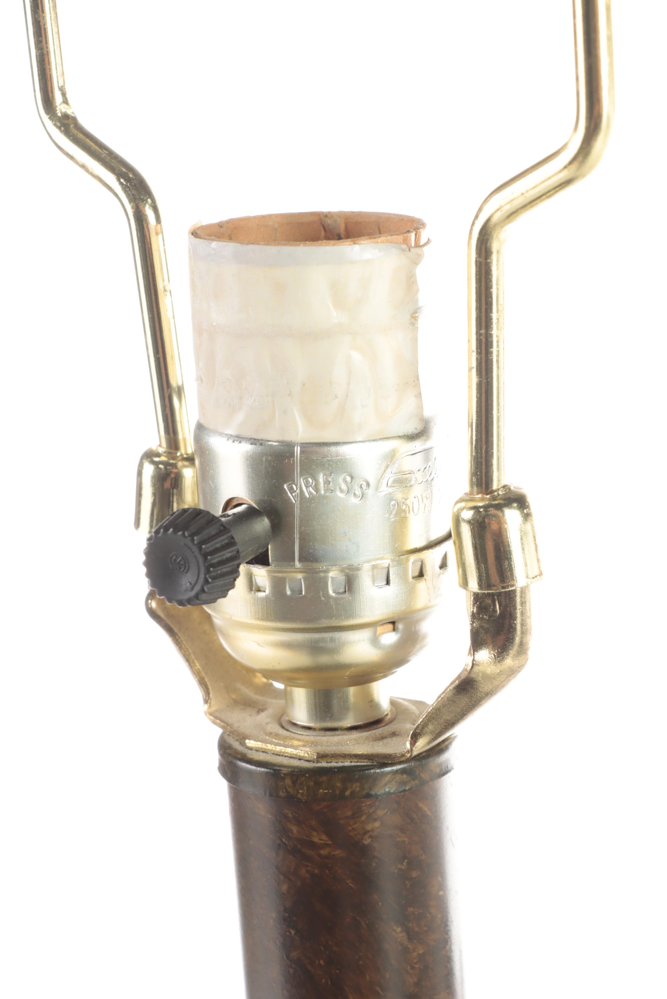 Patinated Metal and Molded Composite Swing-Arm Floor Lamp