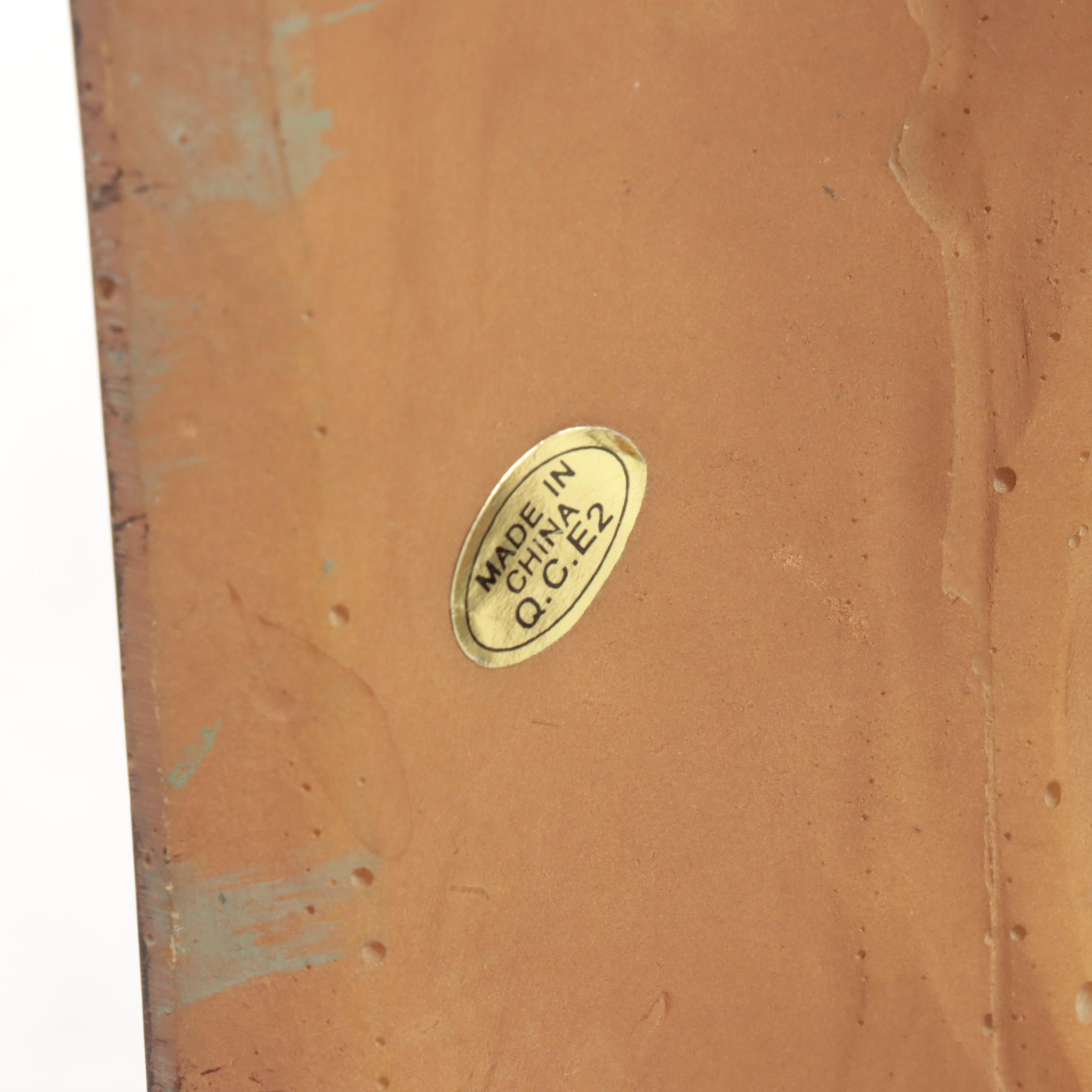 Patinated Metal and Molded Composite Swing-Arm Floor Lamp