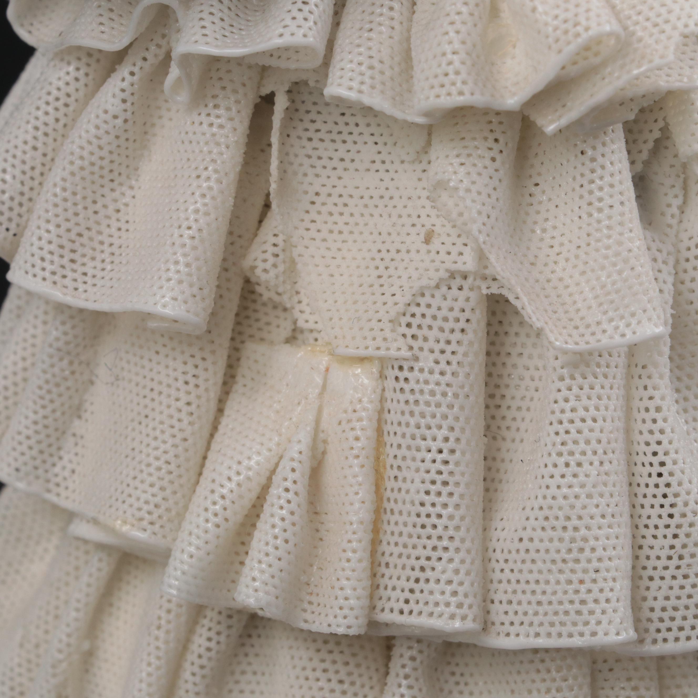 Luigi Fabris Dresden Style Lace Porcelain Figurine, Early to Mid-20th Century