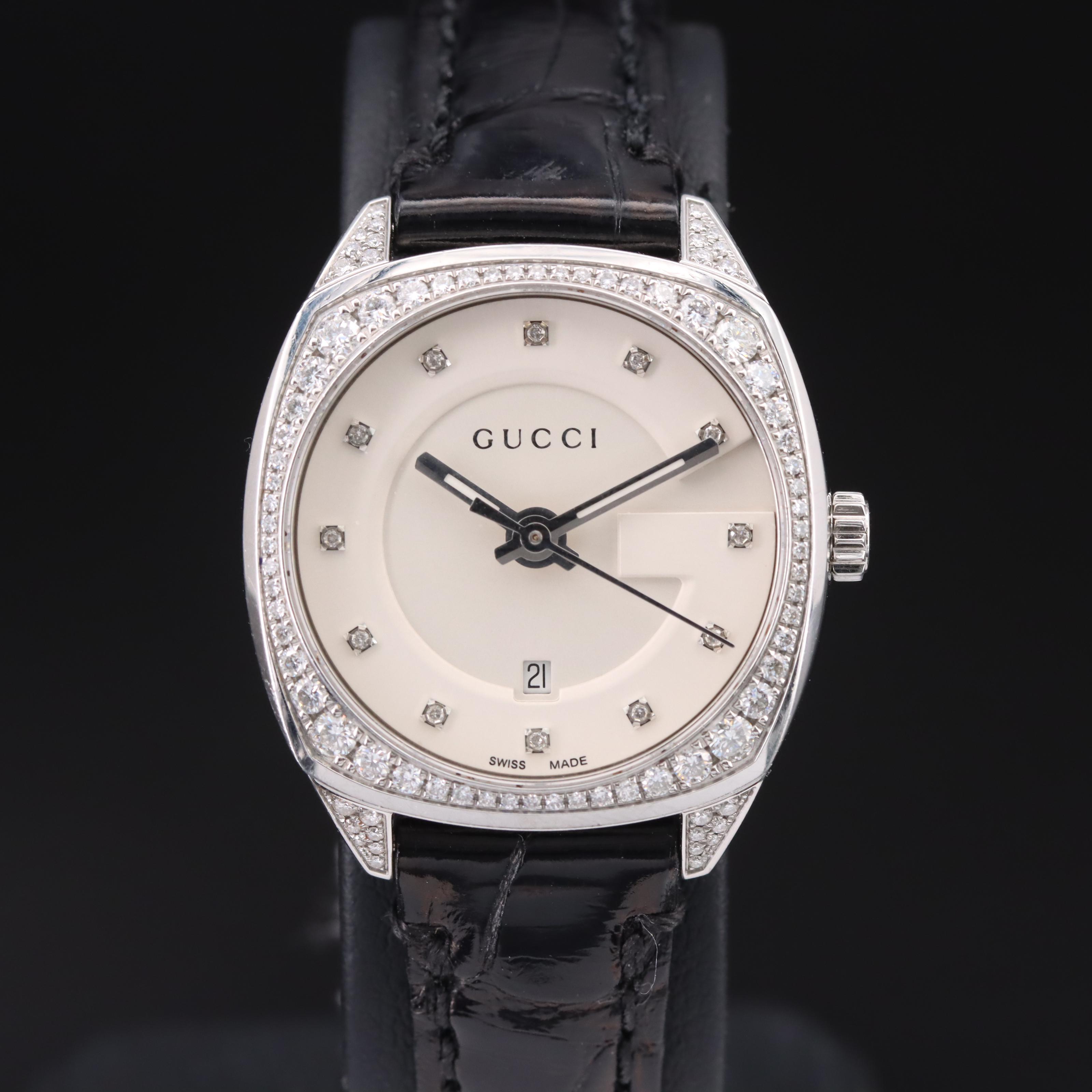 Gucci Diamond Dial and Bezel Quartz Watch