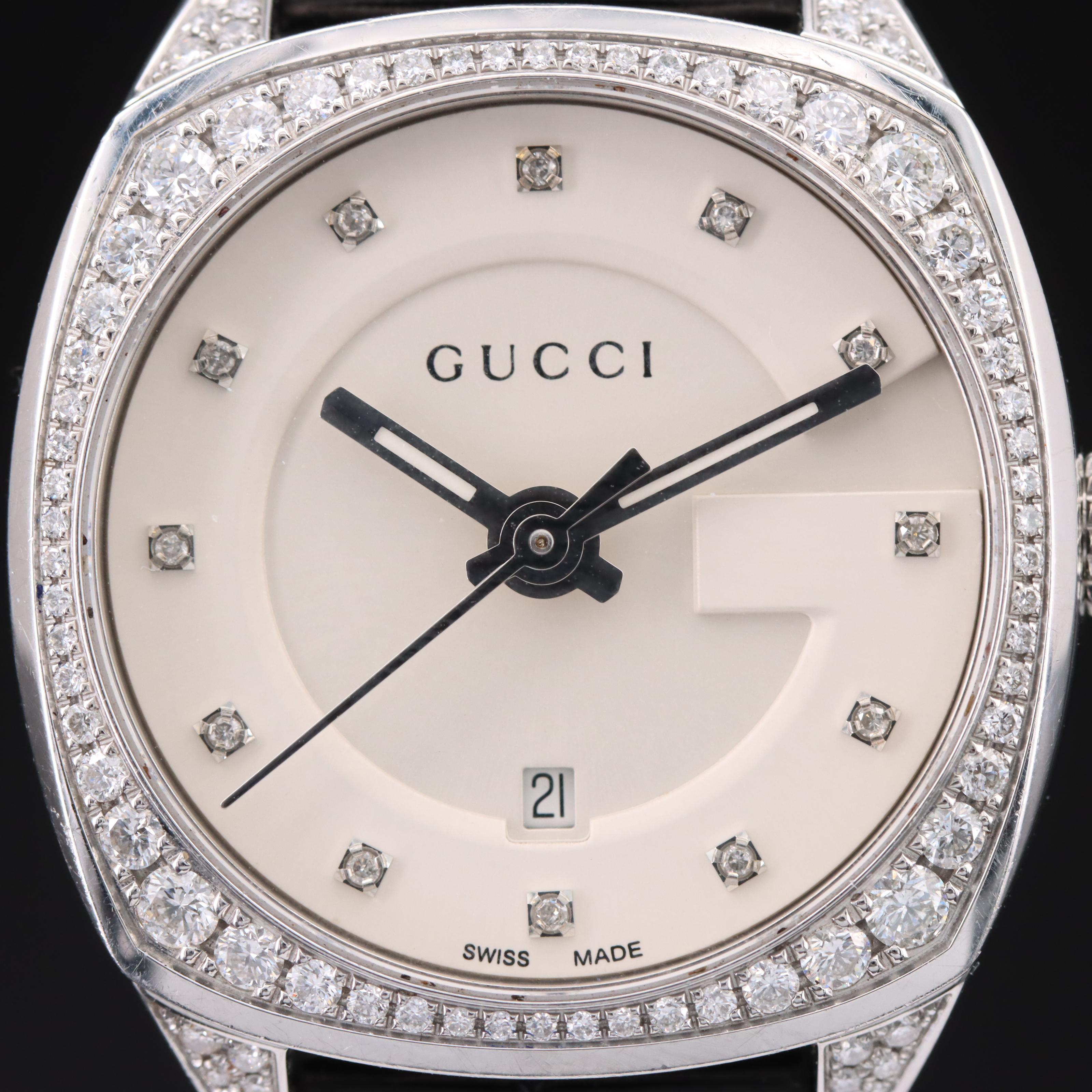 Gucci Diamond Dial and Bezel Quartz Watch