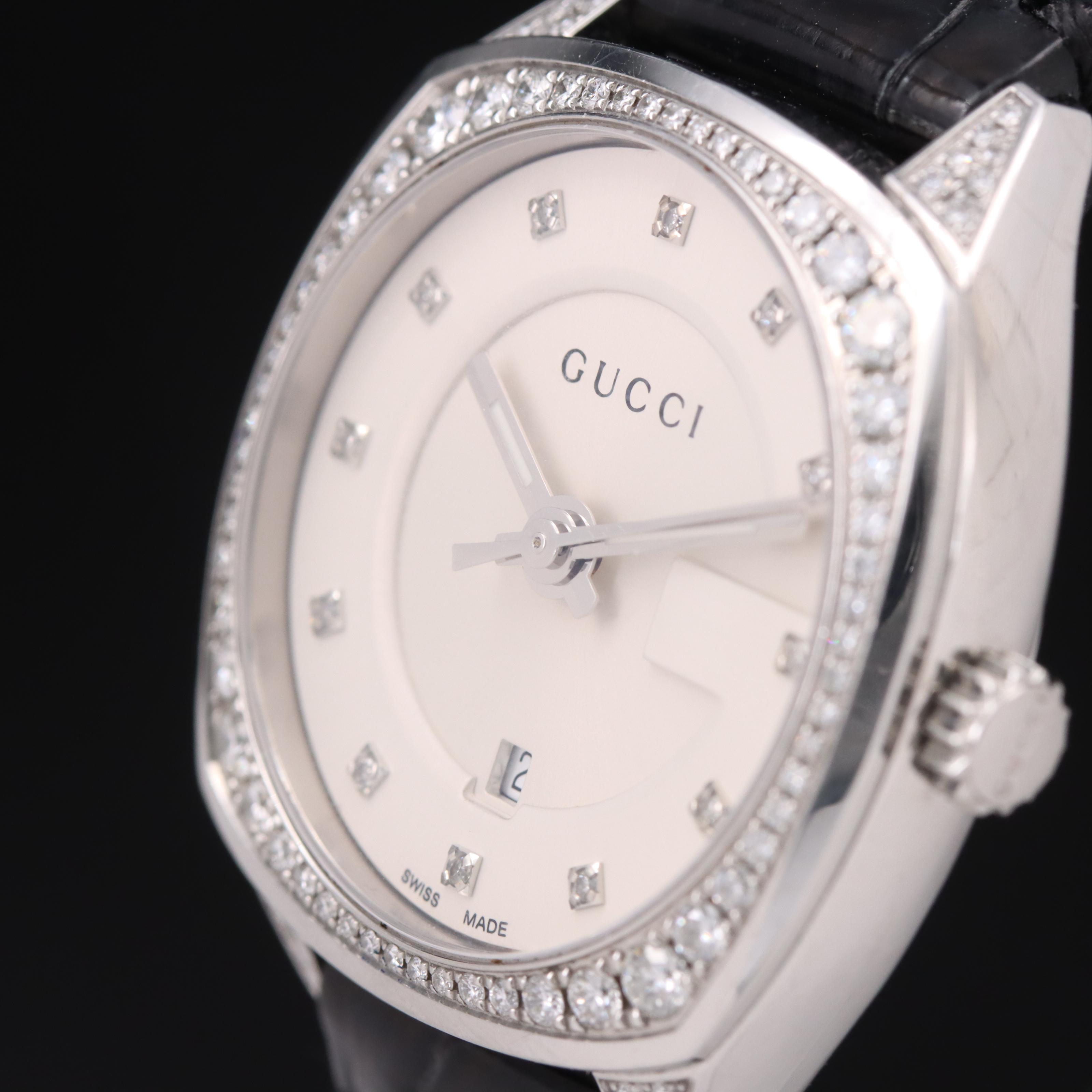 Gucci Diamond Dial and Bezel Quartz Watch