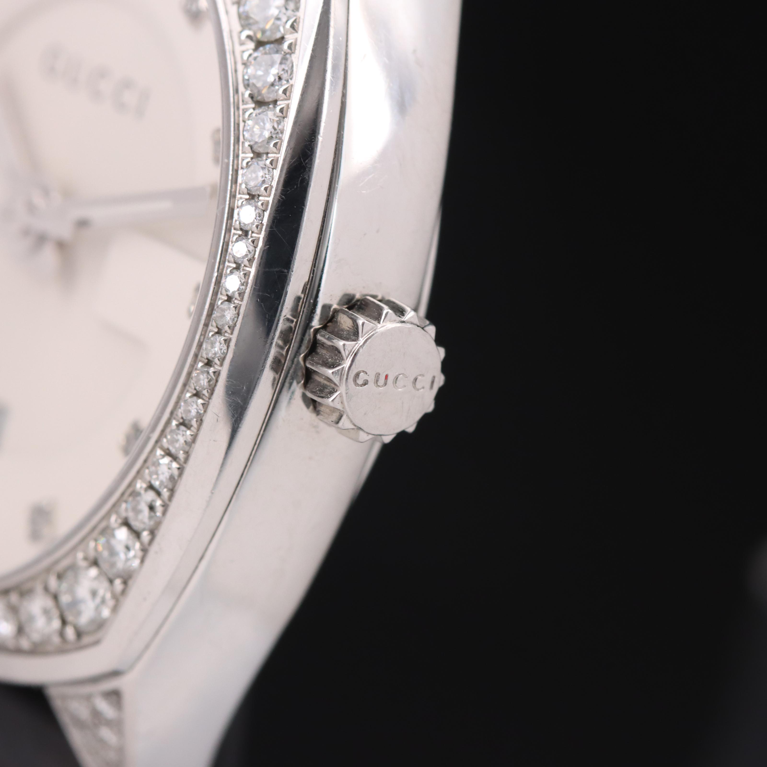 Gucci Diamond Dial and Bezel Quartz Watch