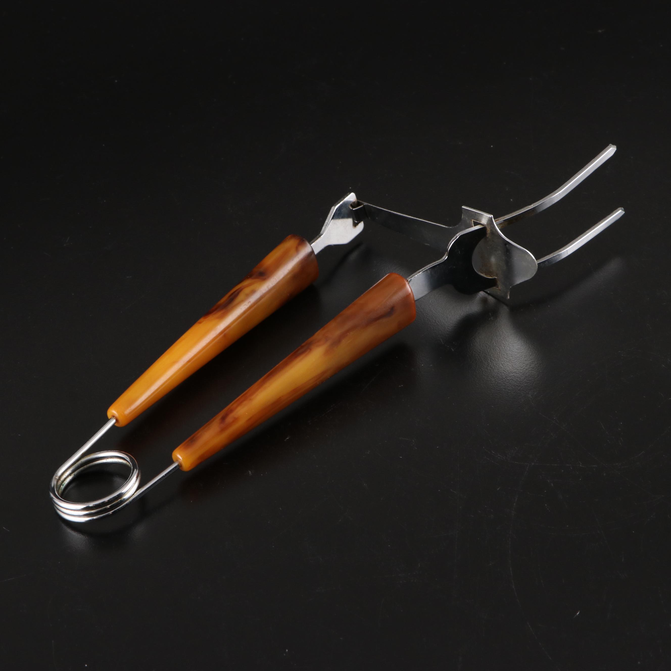 Bakelite Handled and Stainless Steel Flatware and Serving Utensils