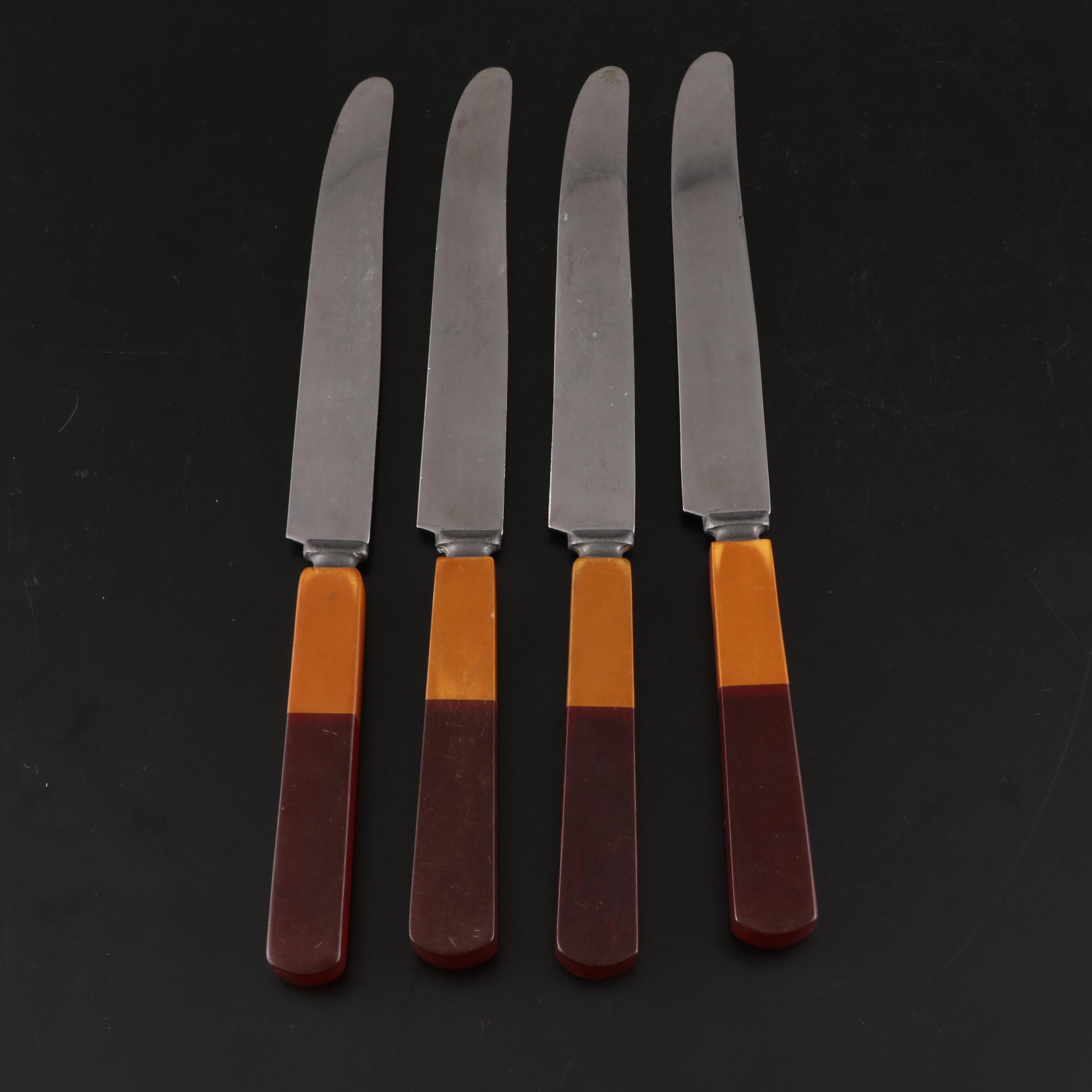 Bakelite Handled and Stainless Steel Flatware and Serving Utensils