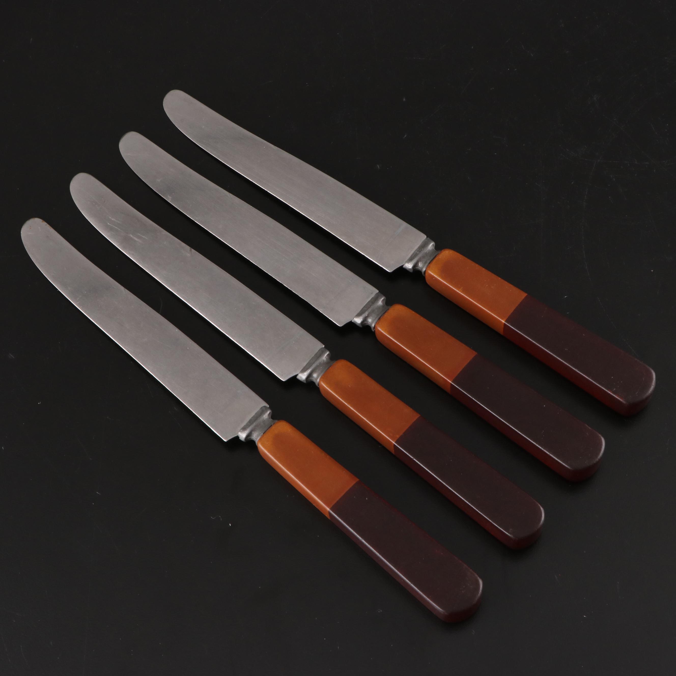 Bakelite Handled and Stainless Steel Flatware and Serving Utensils