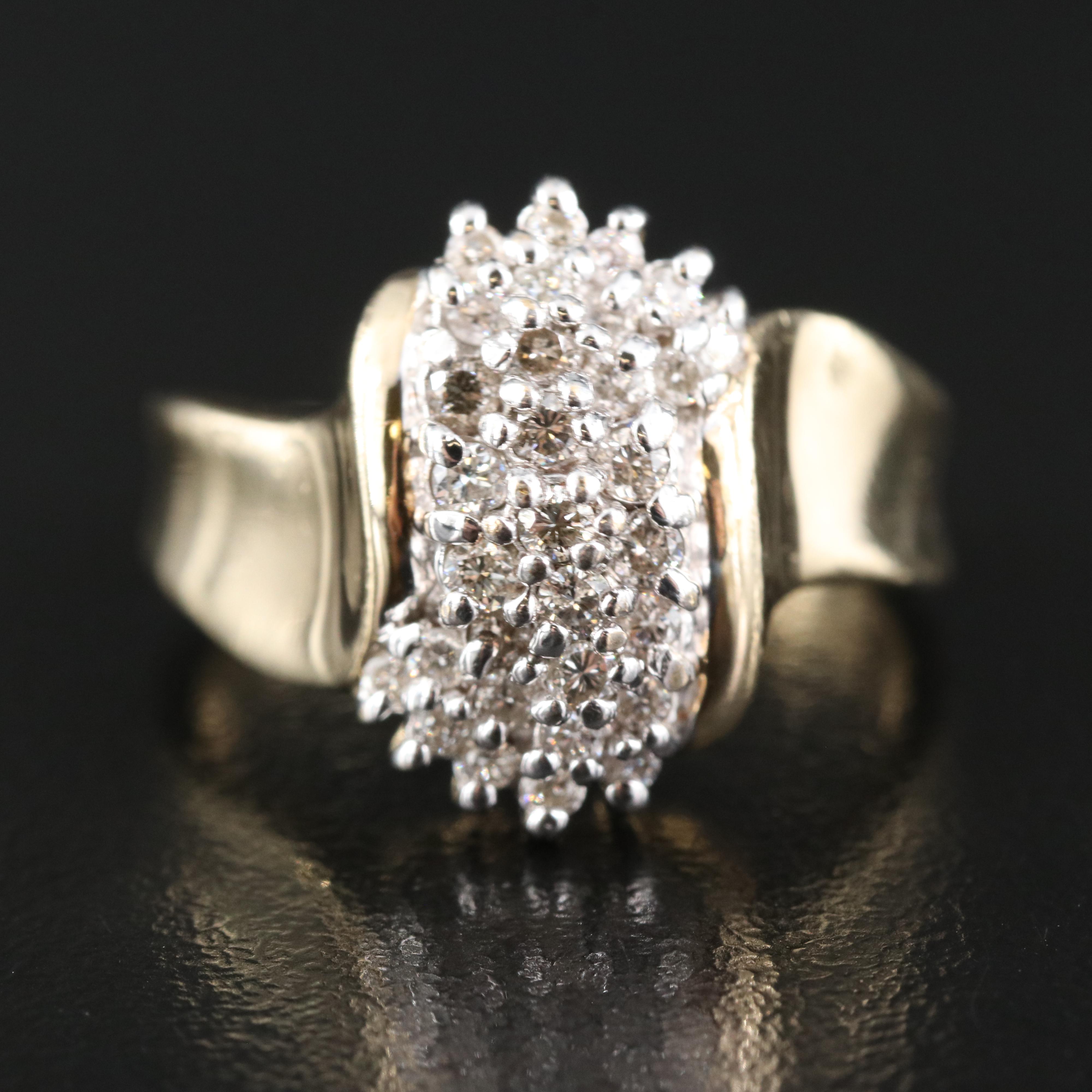 10K Diamond Cluster Ring