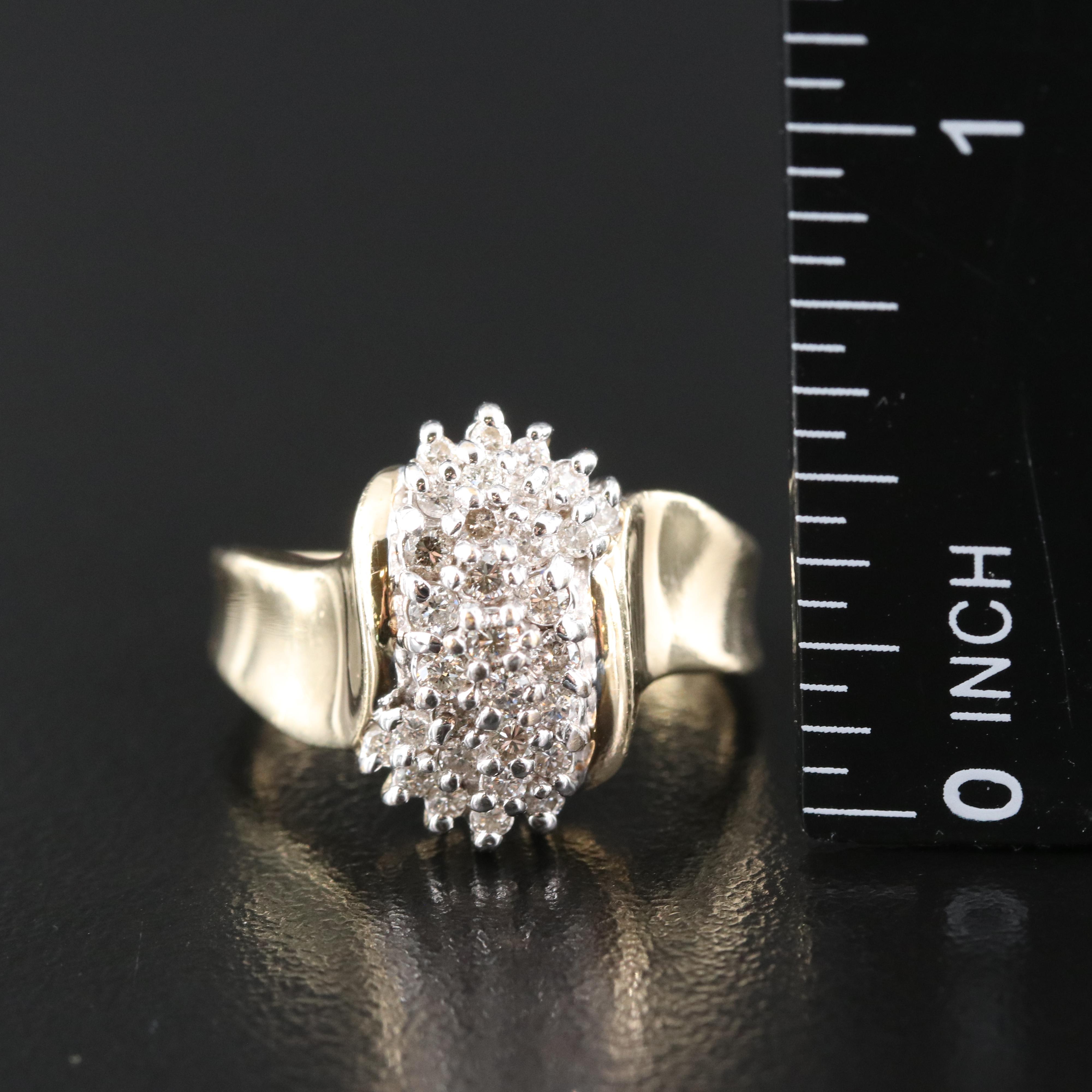 10K Diamond Cluster Ring