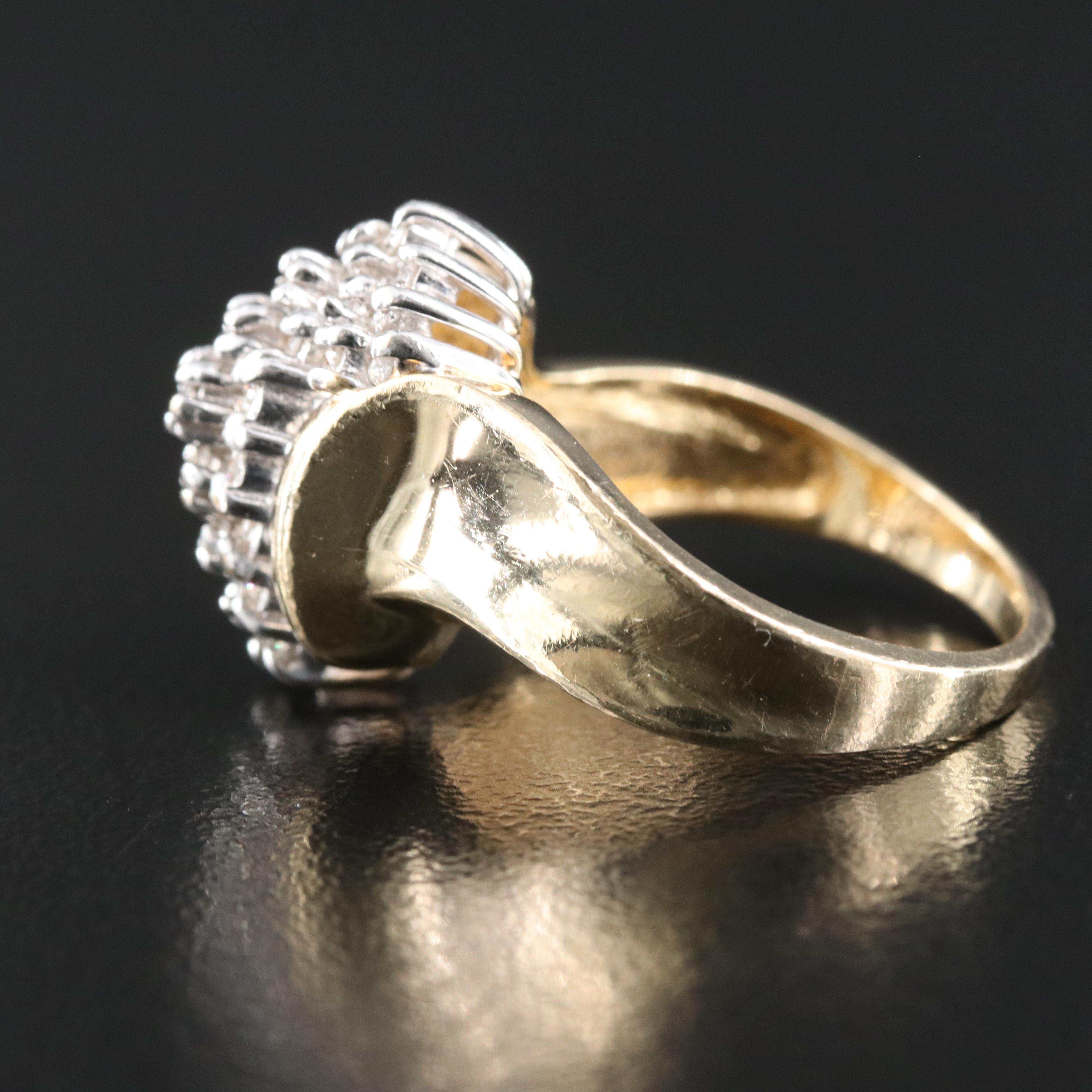 10K Diamond Cluster Ring