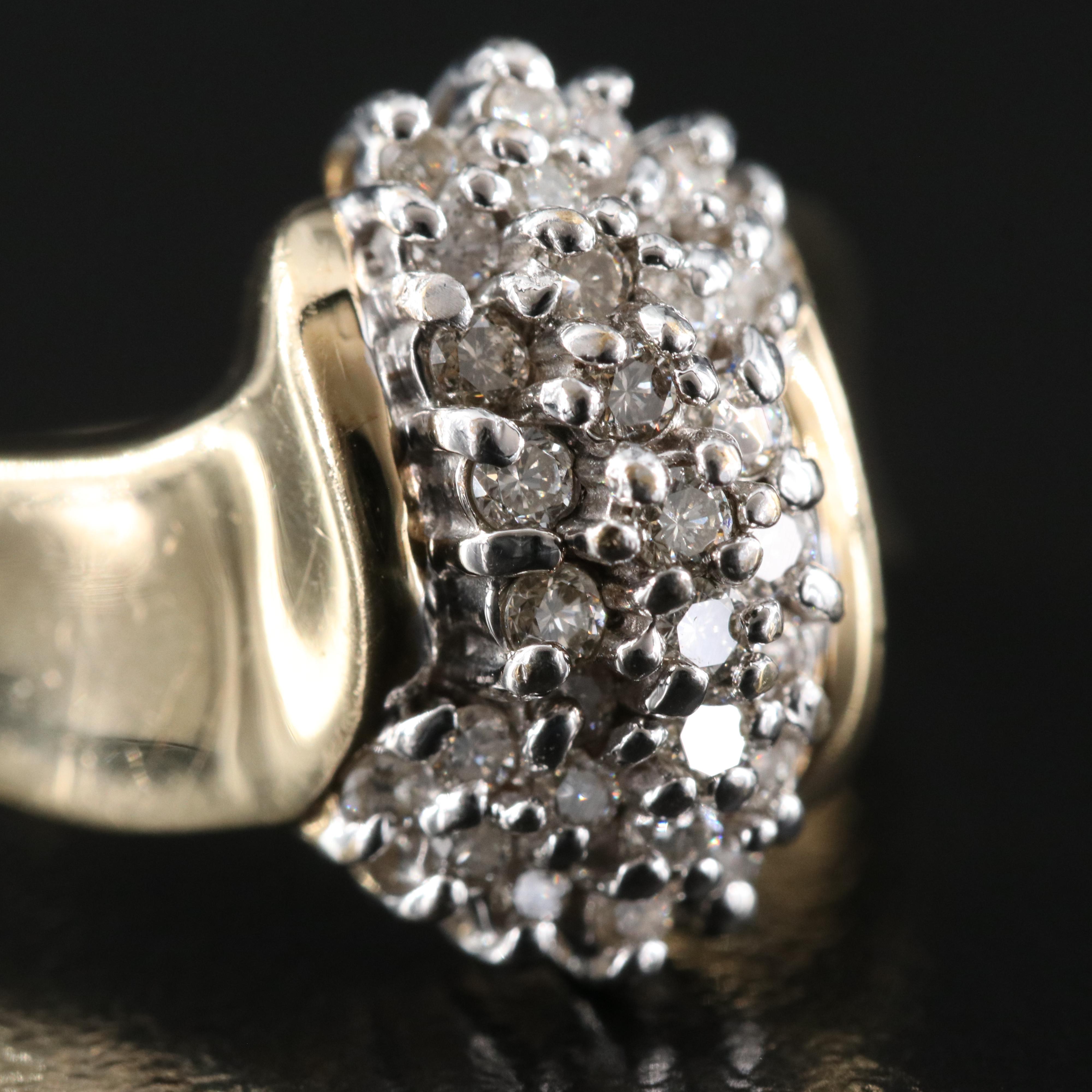 10K Diamond Cluster Ring