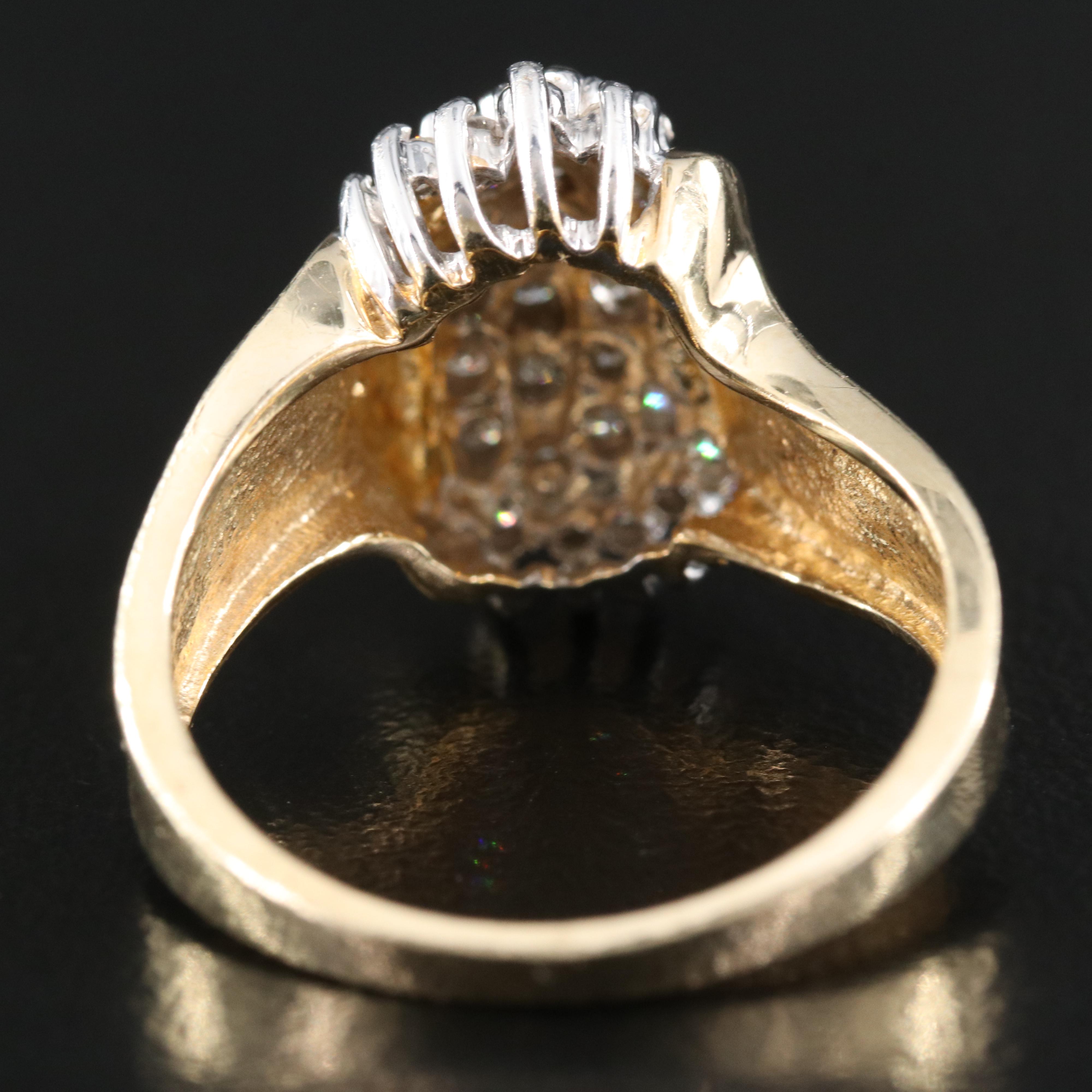 10K Diamond Cluster Ring