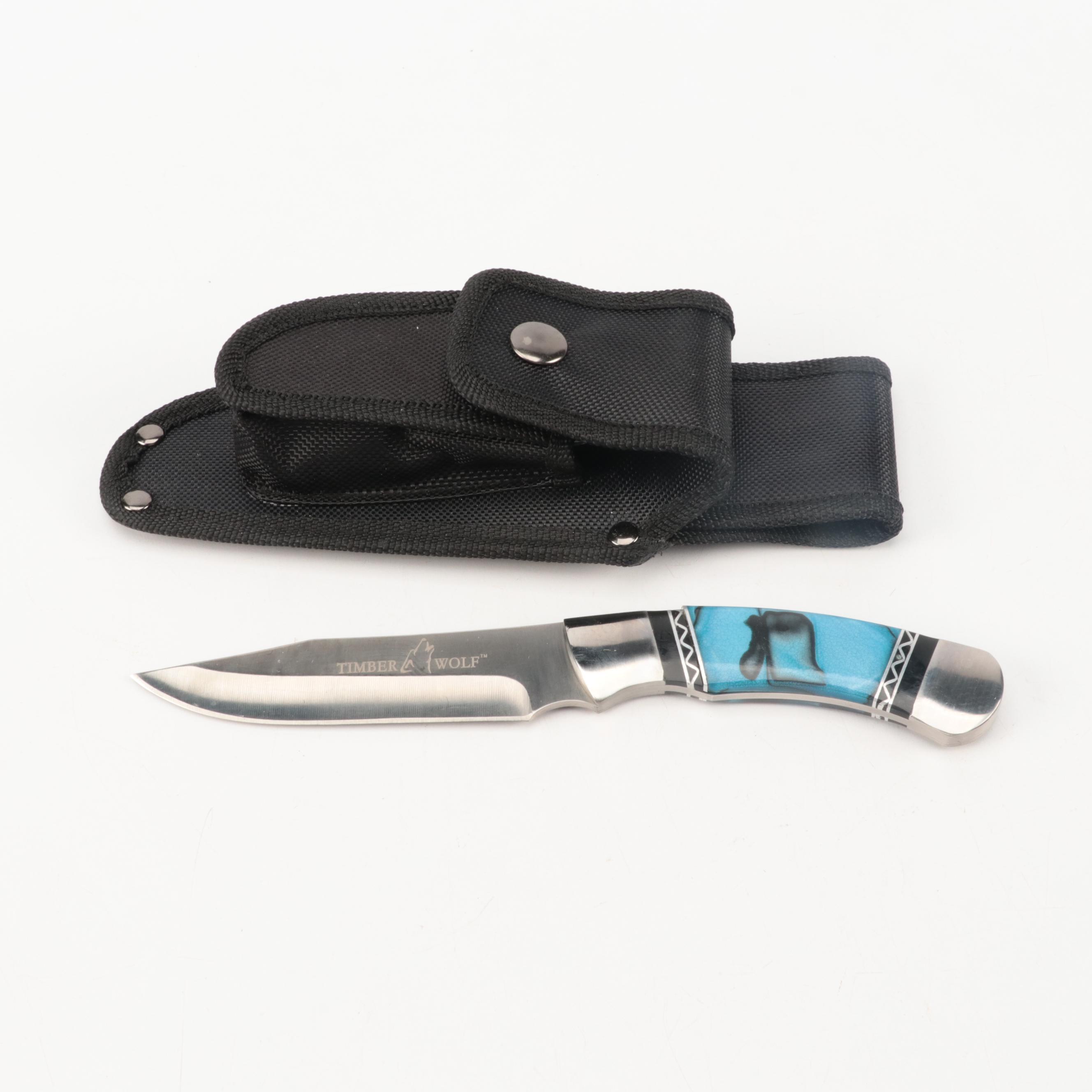 Chipaway Cutlery and Timber Wolf Fixed Blade Knives with Scabbards