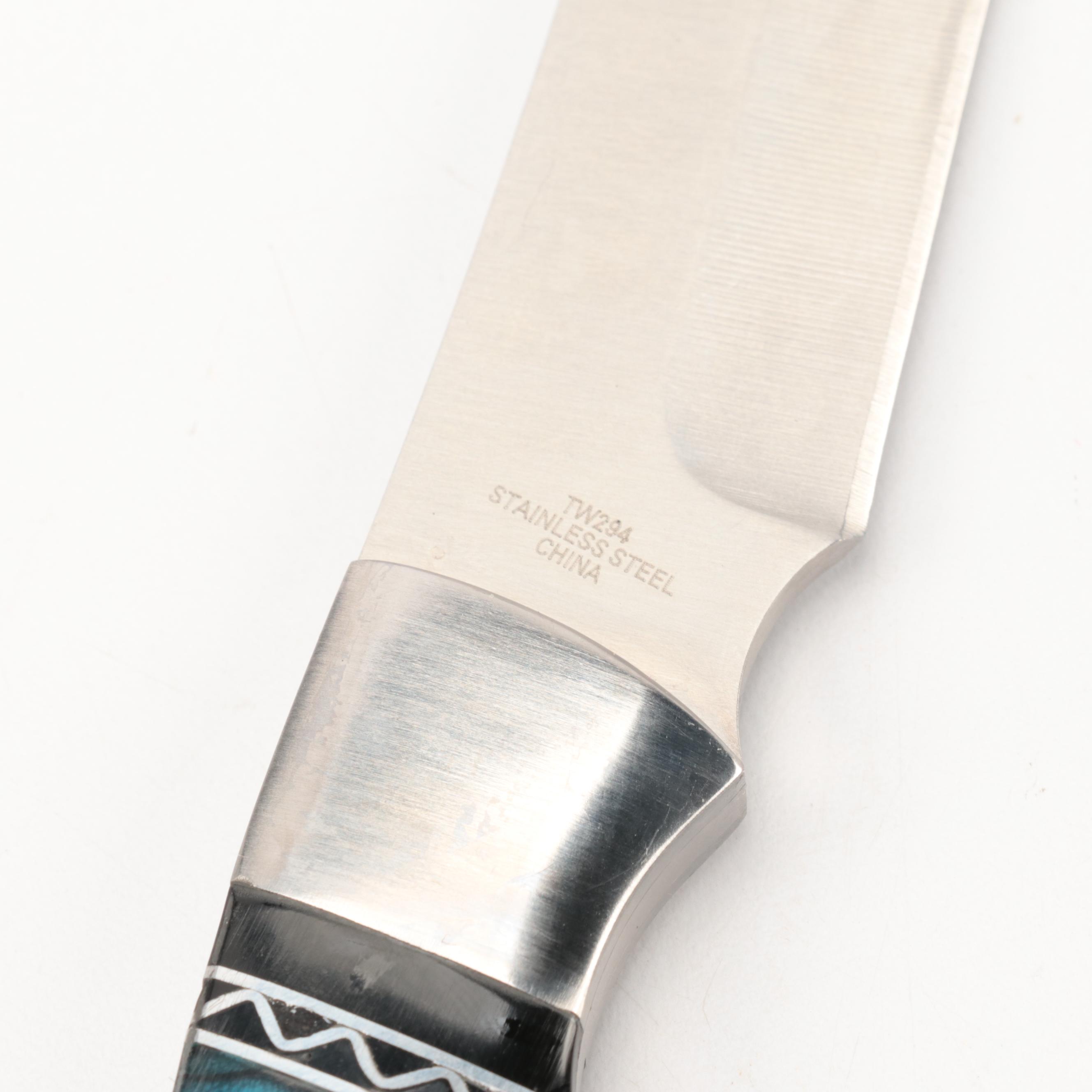 Chipaway Cutlery and Timber Wolf Fixed Blade Knives with Scabbards