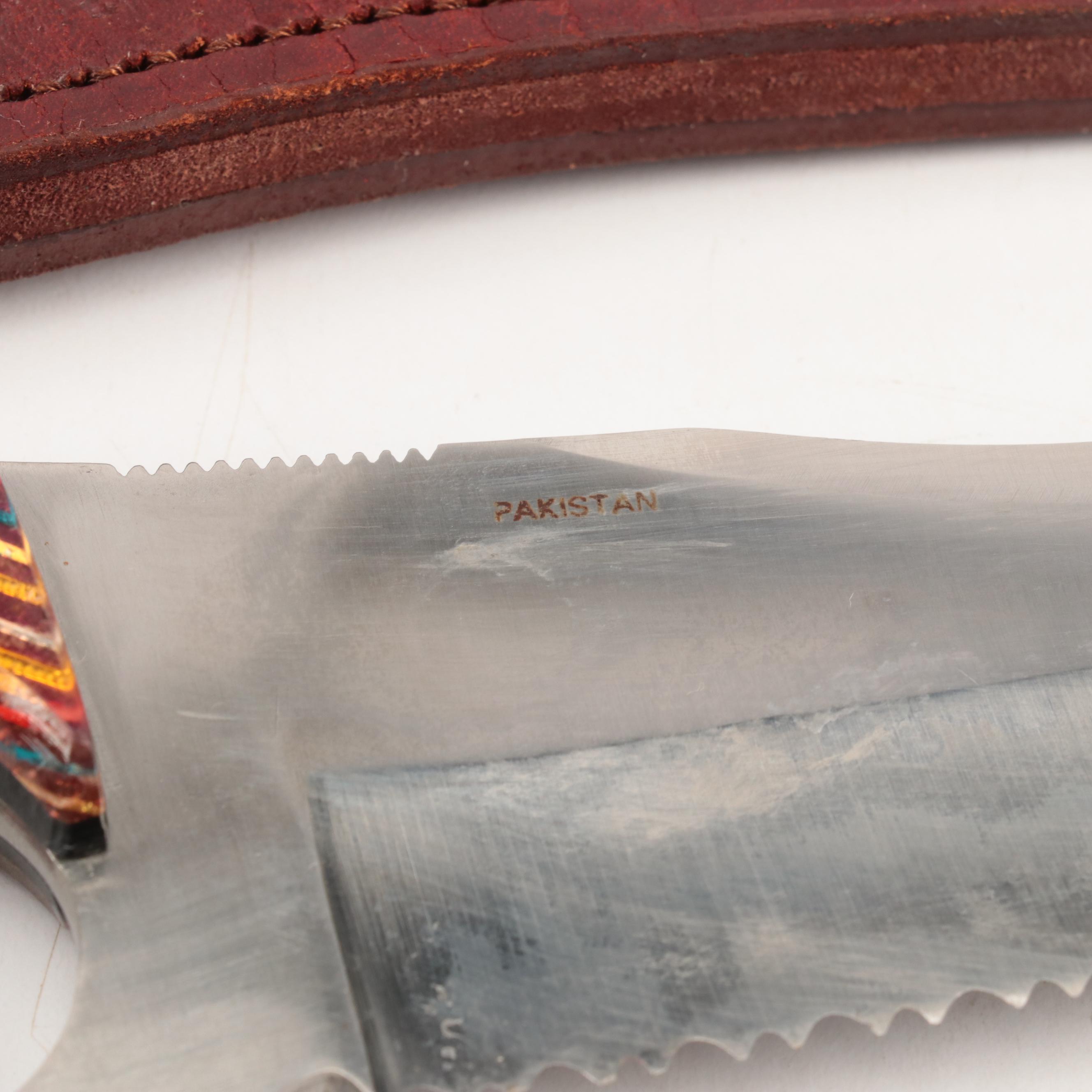 Chipaway Cutlery and Timber Wolf Fixed Blade Knives with Scabbards