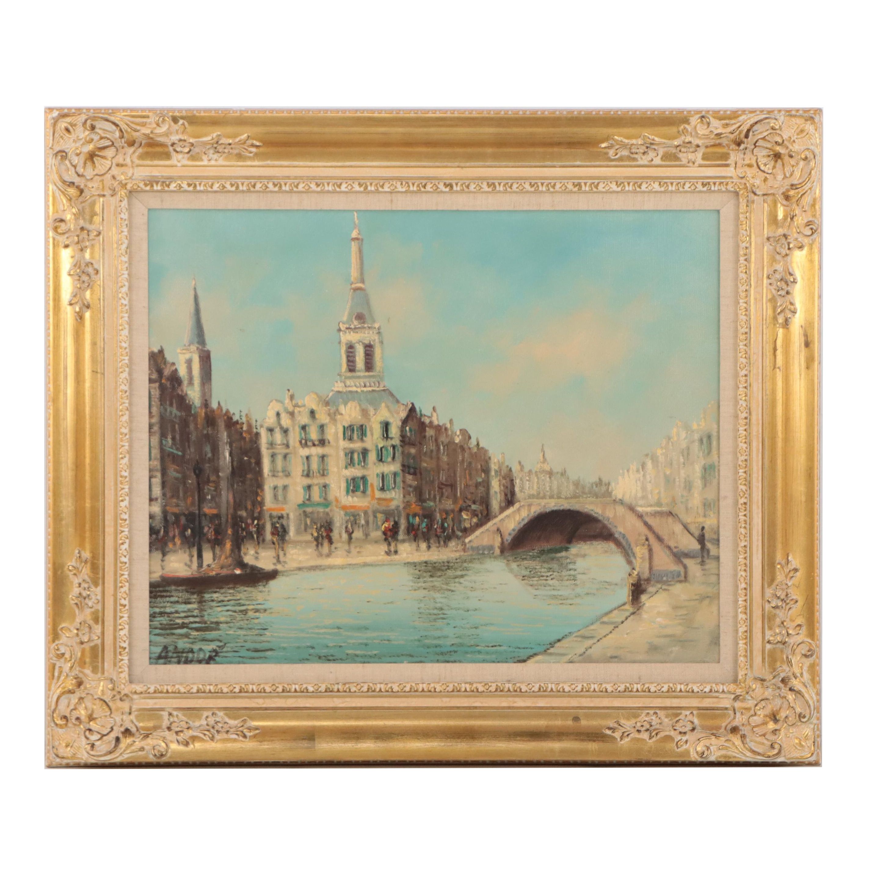 Oil Painting of City Scene