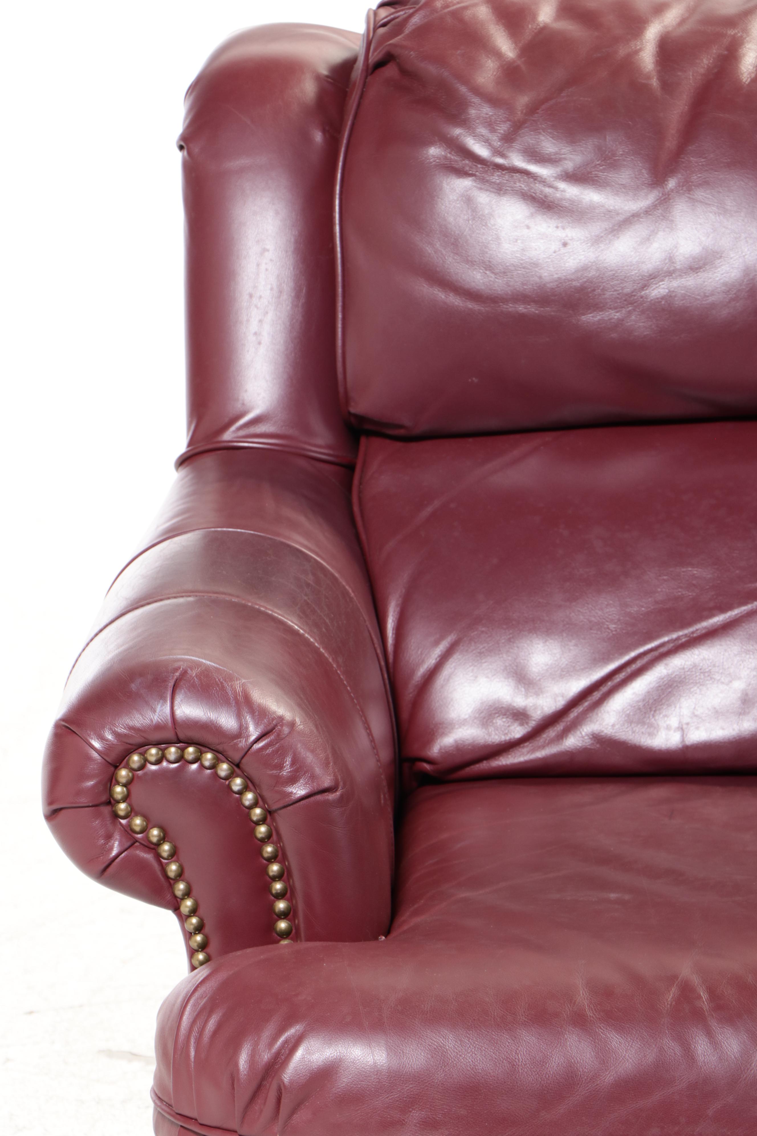 La-Z-Boy "American Home Collection" Leather-Touch Loveseat with Nailheads