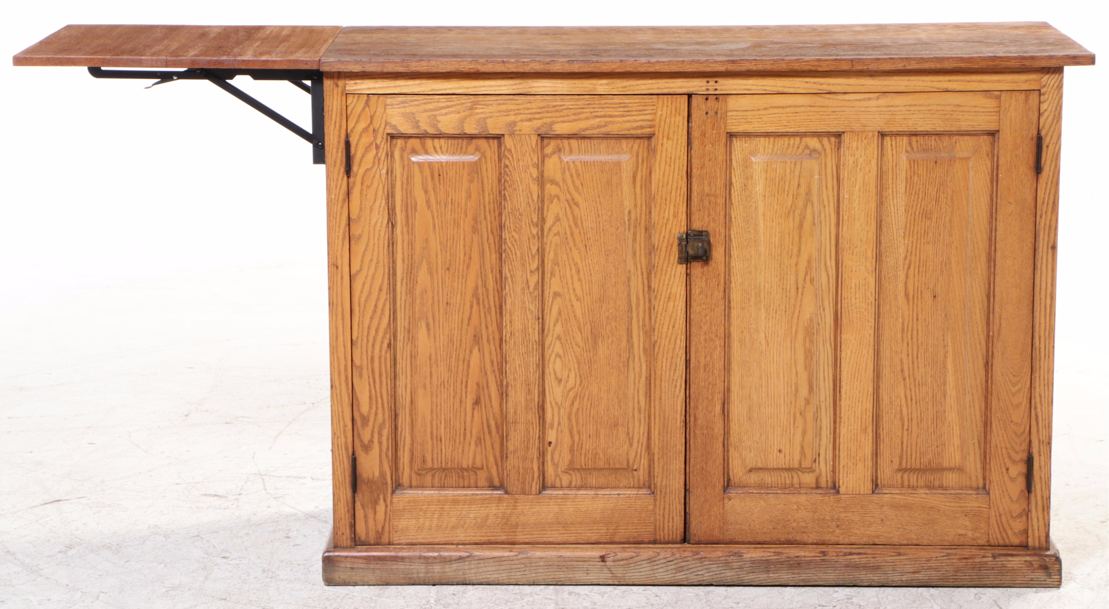 American Primitive Oak Kitchen Island, Late 19th/Early 20th Century and Adapted