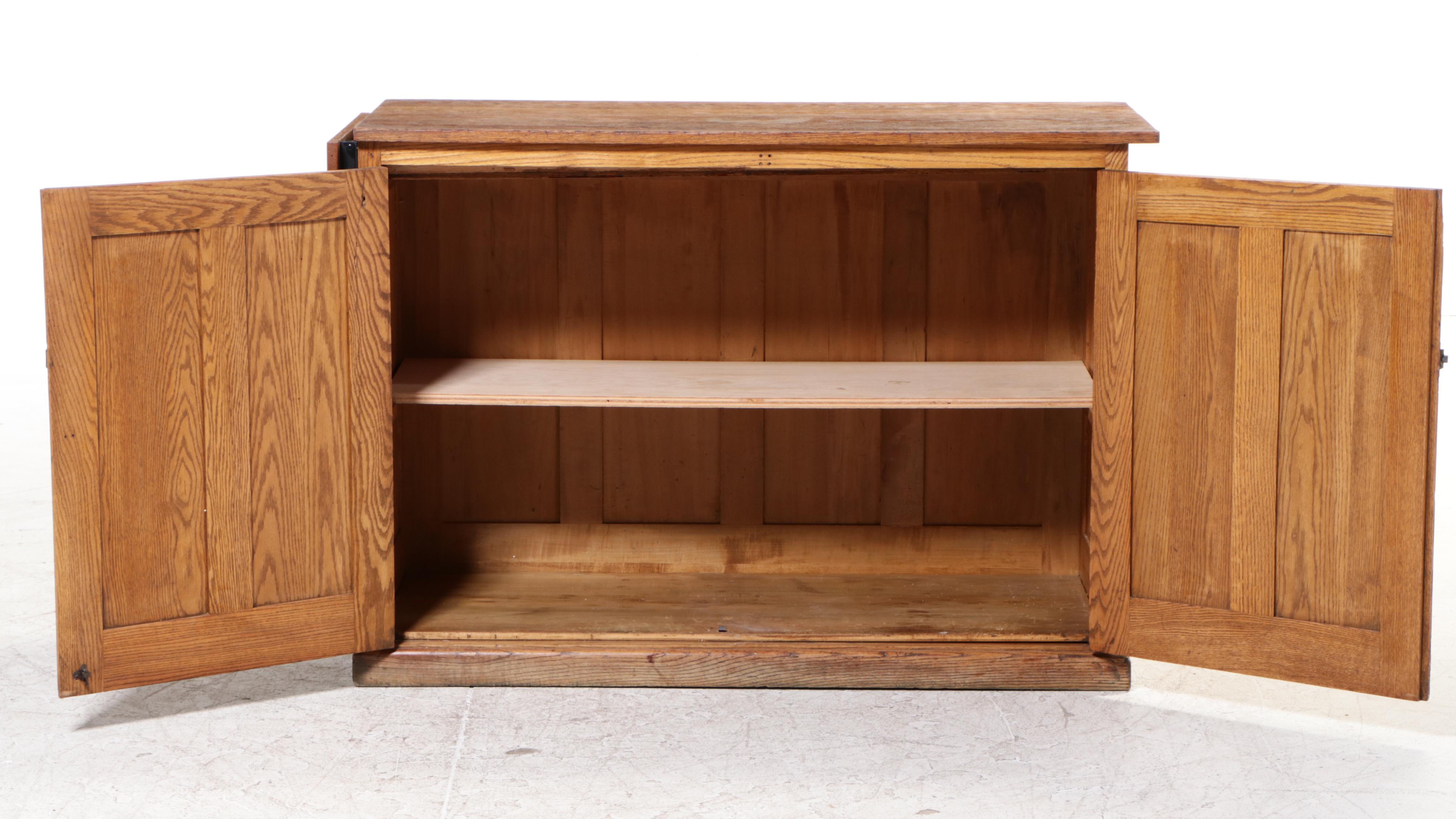 American Primitive Oak Kitchen Island, Late 19th/Early 20th Century and Adapted