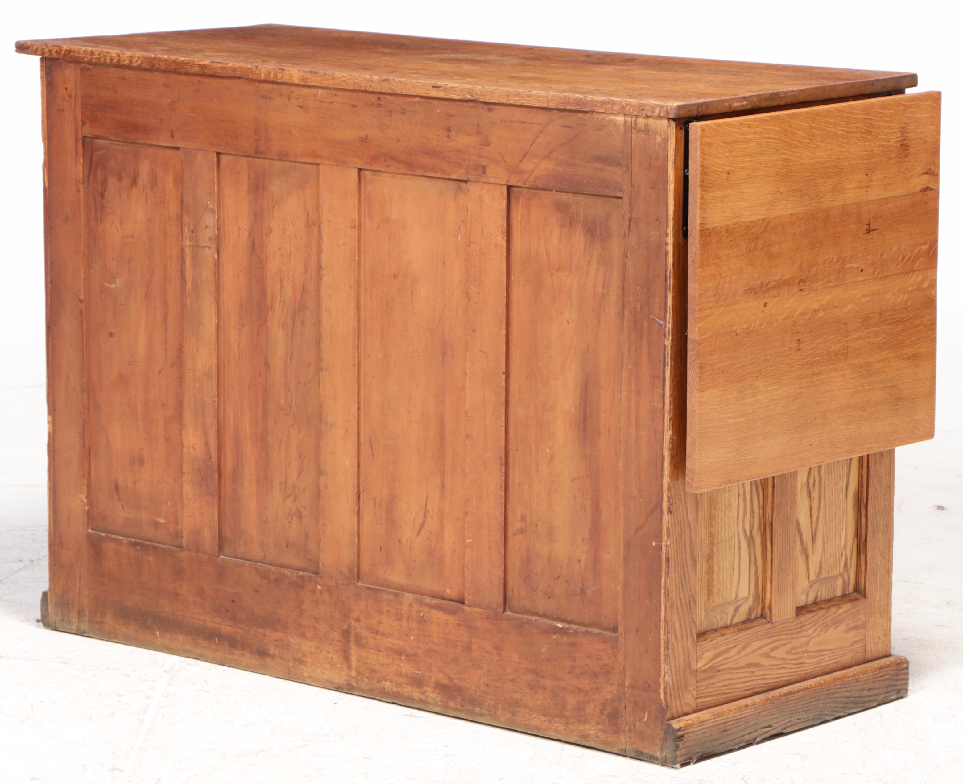 American Primitive Oak Kitchen Island, Late 19th/Early 20th Century and Adapted
