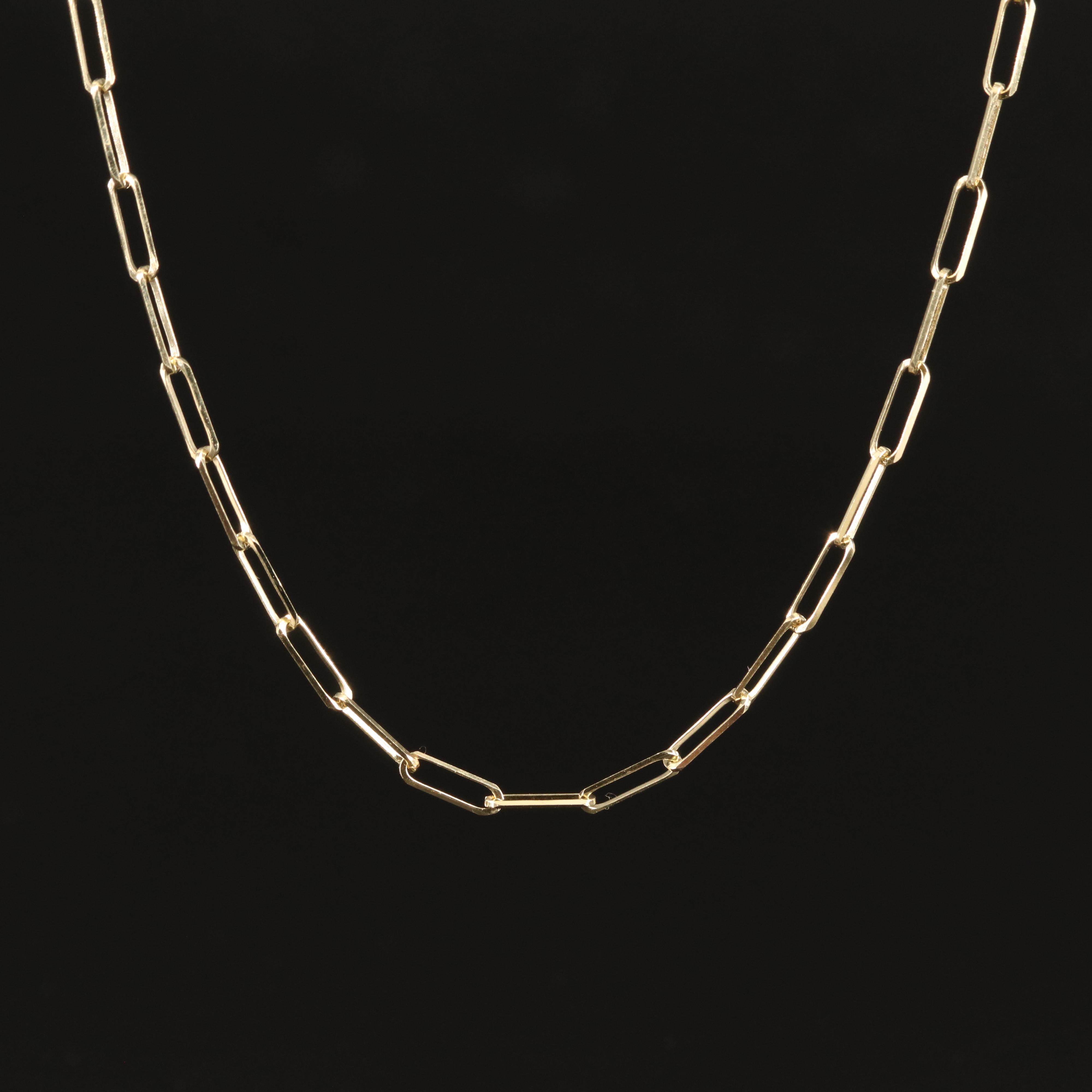 14K Paper Clip Chain Necklace