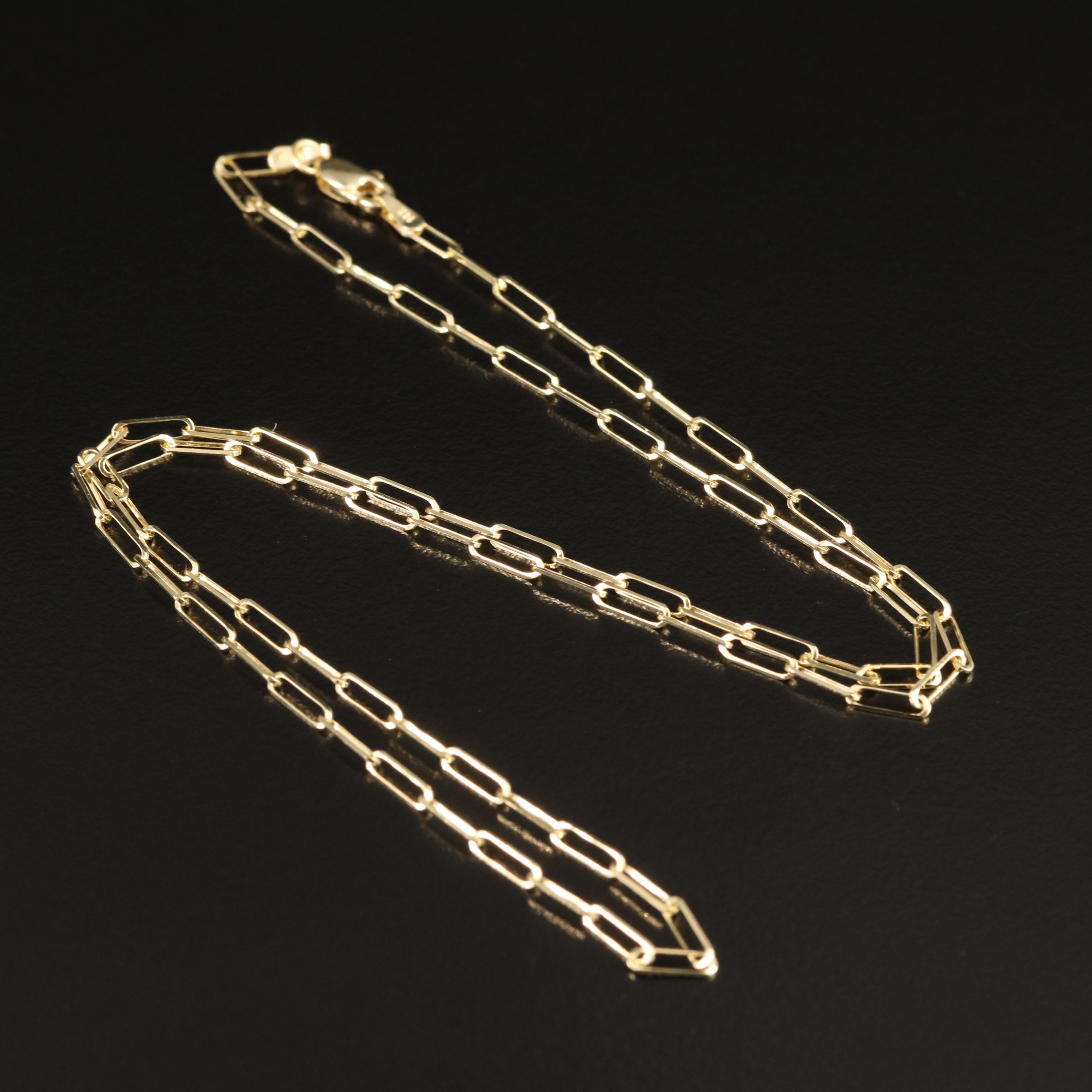 14K Paper Clip Chain Necklace