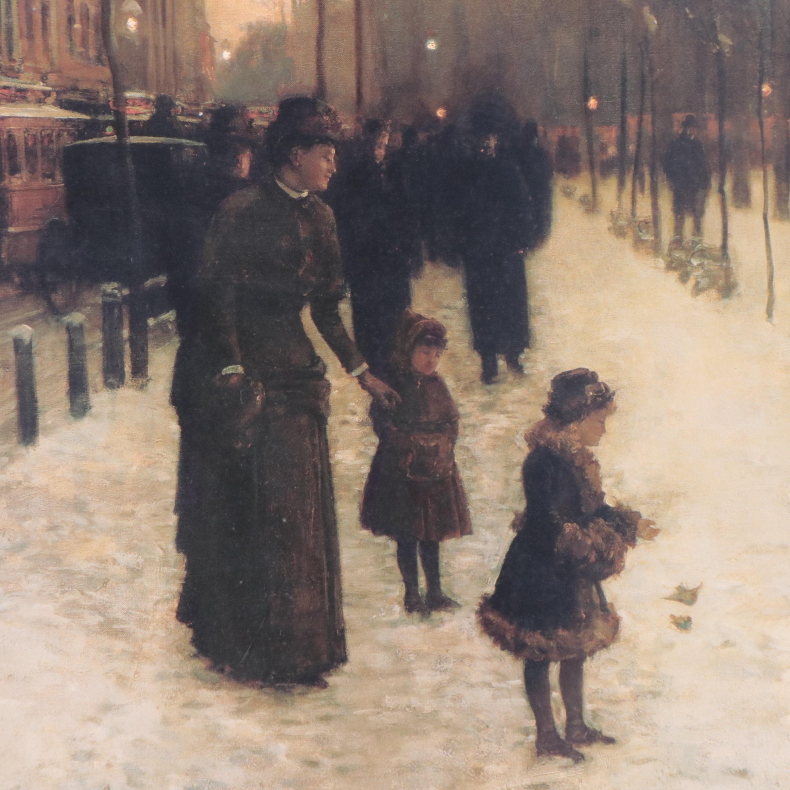 Offset Lithograph After Childe Hassam "Boston Common at Twilight"