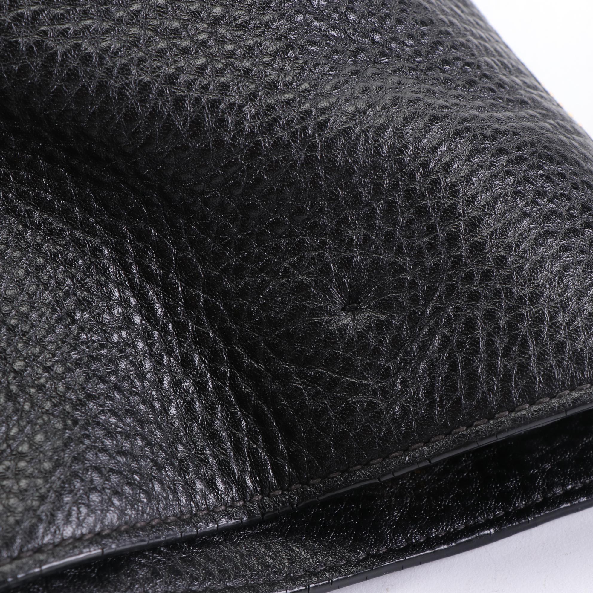 Prada Two-Way Tote Bag in Black Grained Leather