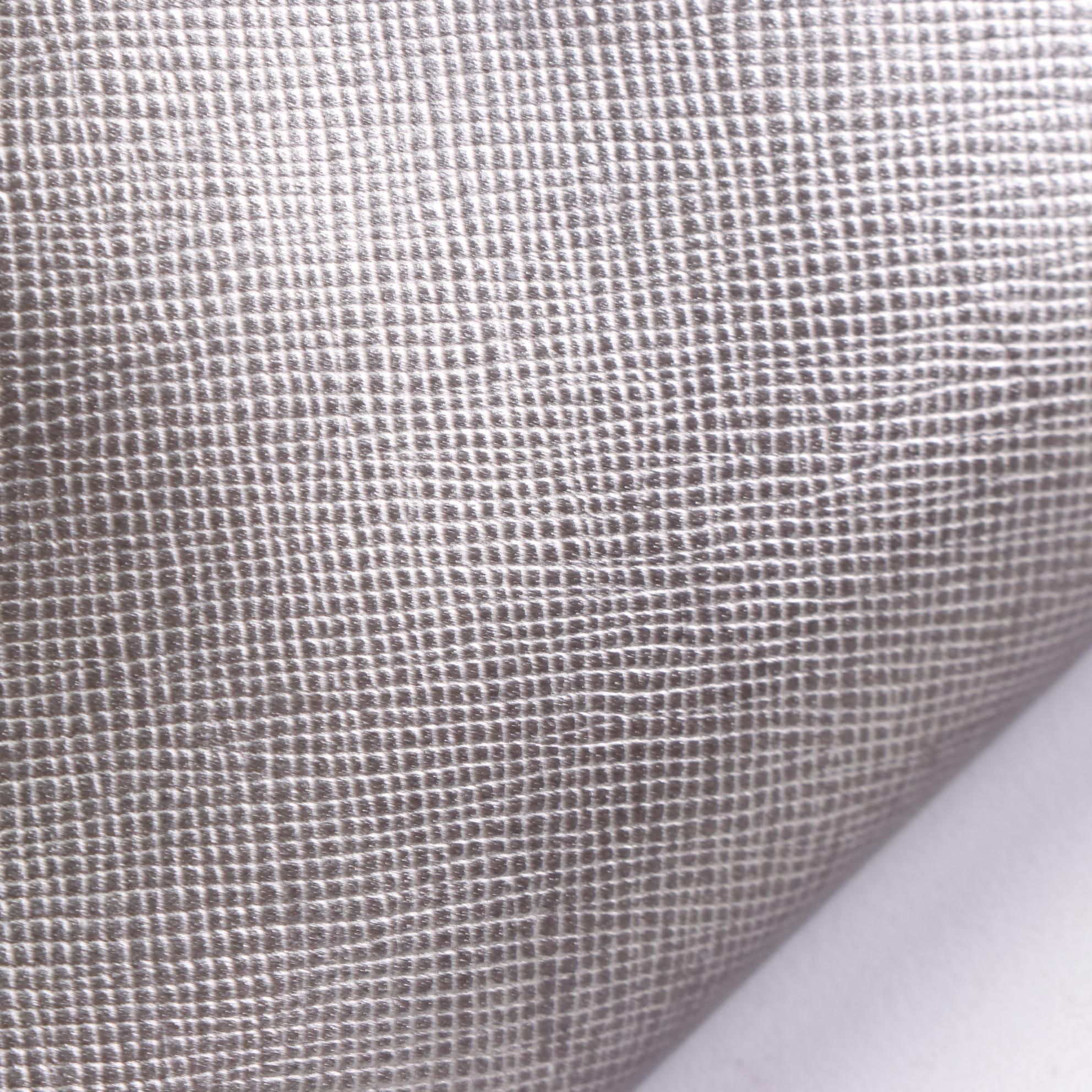 Prada Long Zipper Wallet in Metallic Silver Saffiano Leather