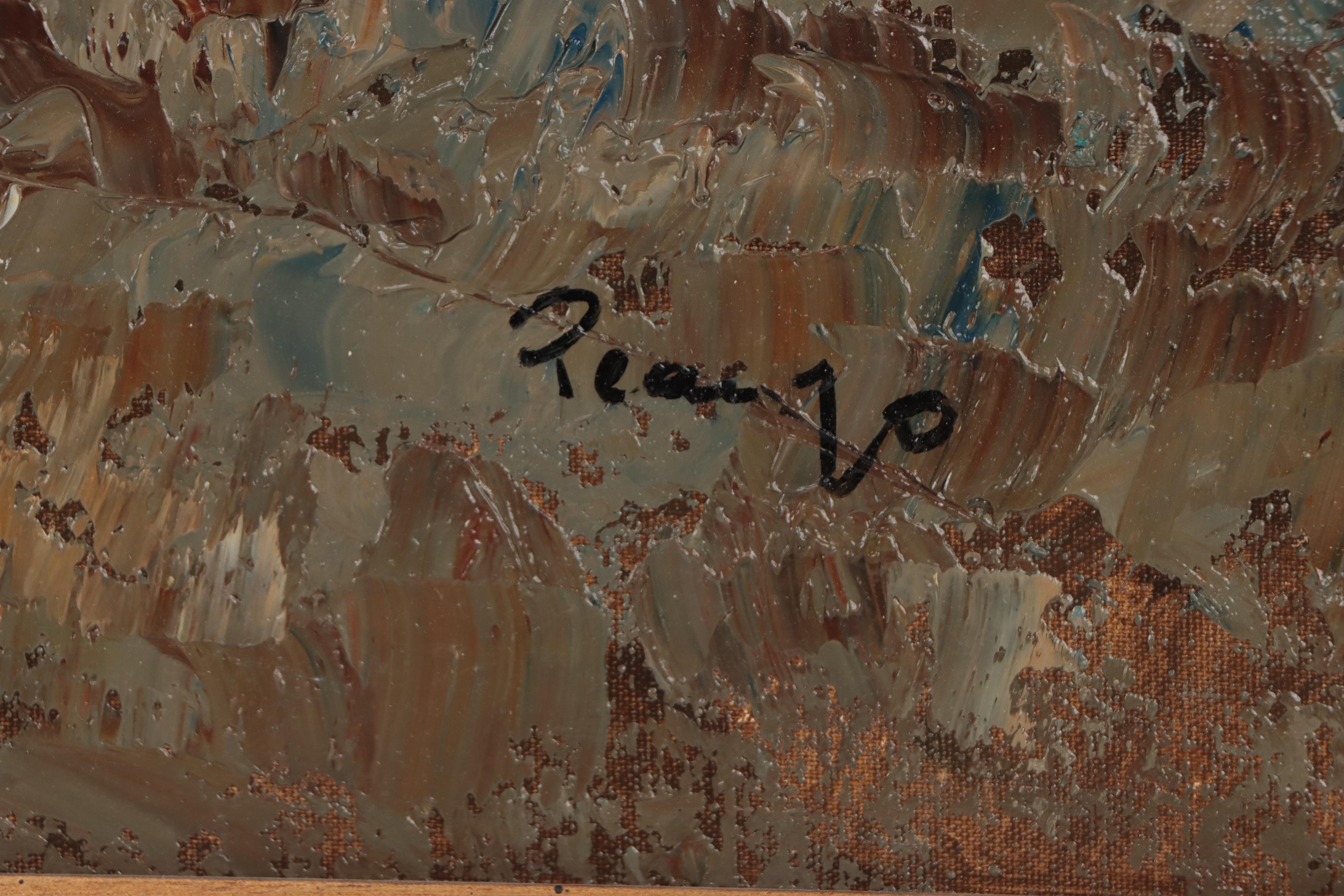 Impasto Oil Painting of Forest Landscape