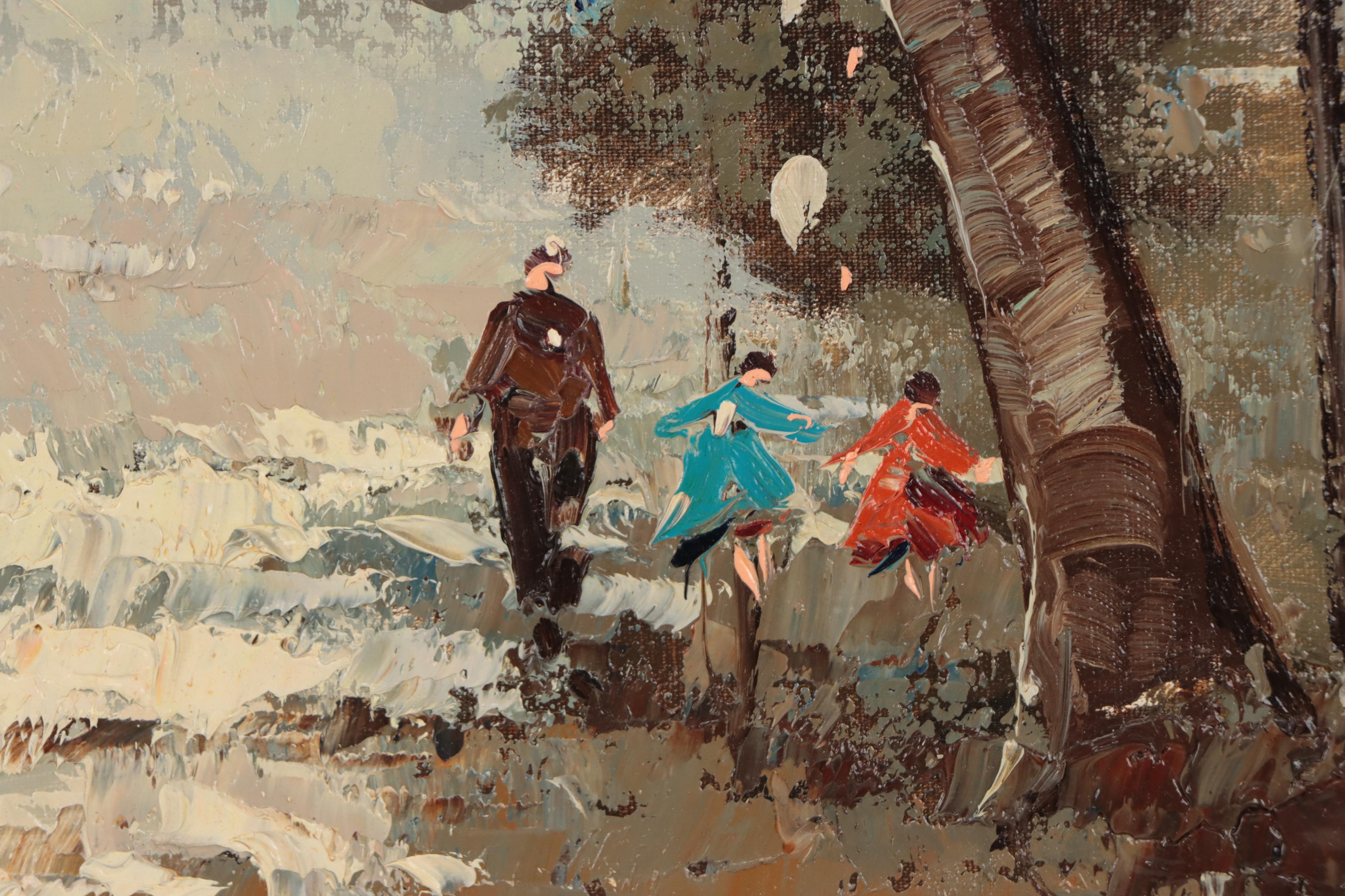 Impasto Oil Painting of Forest Landscape