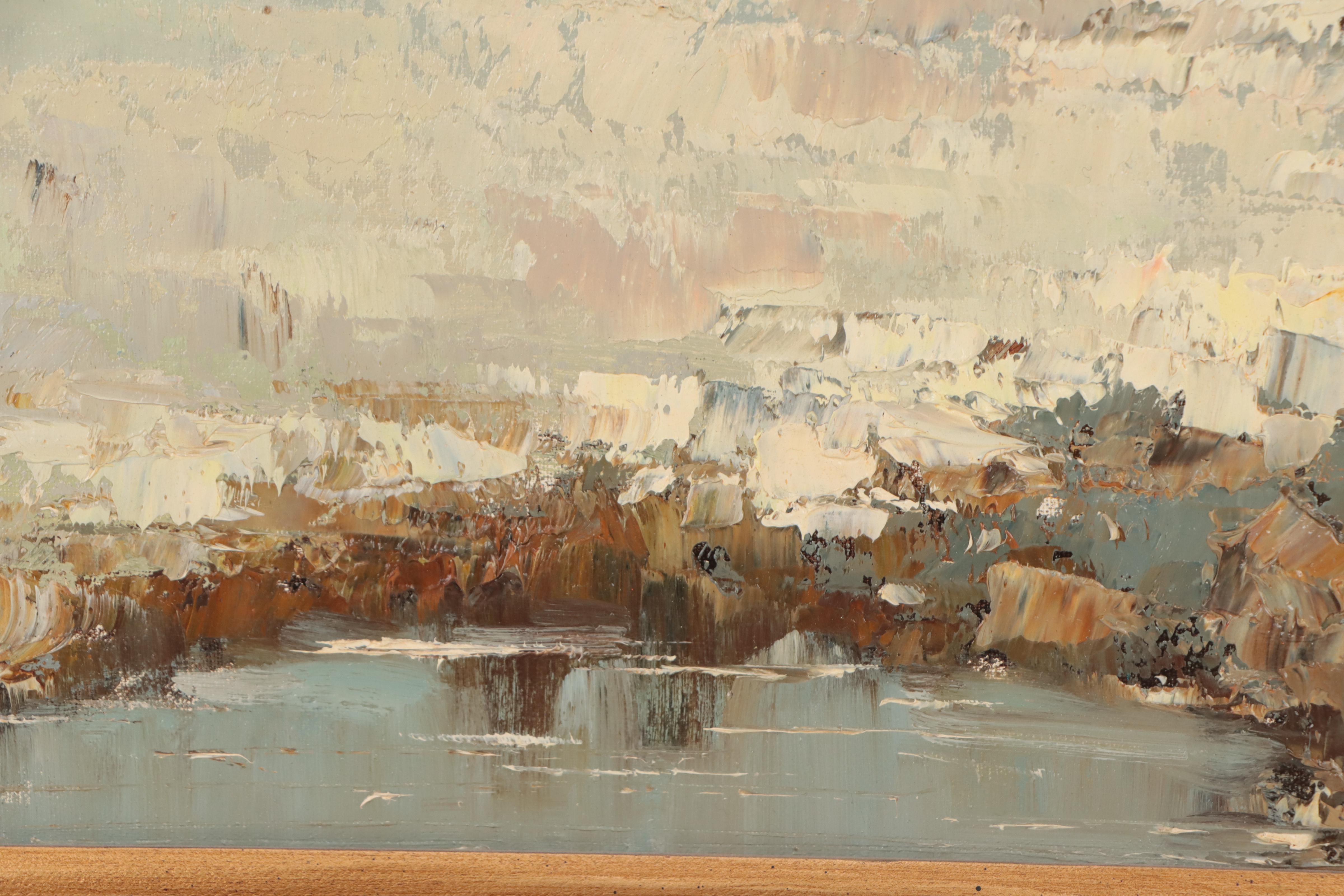 Impasto Oil Painting of Forest Landscape