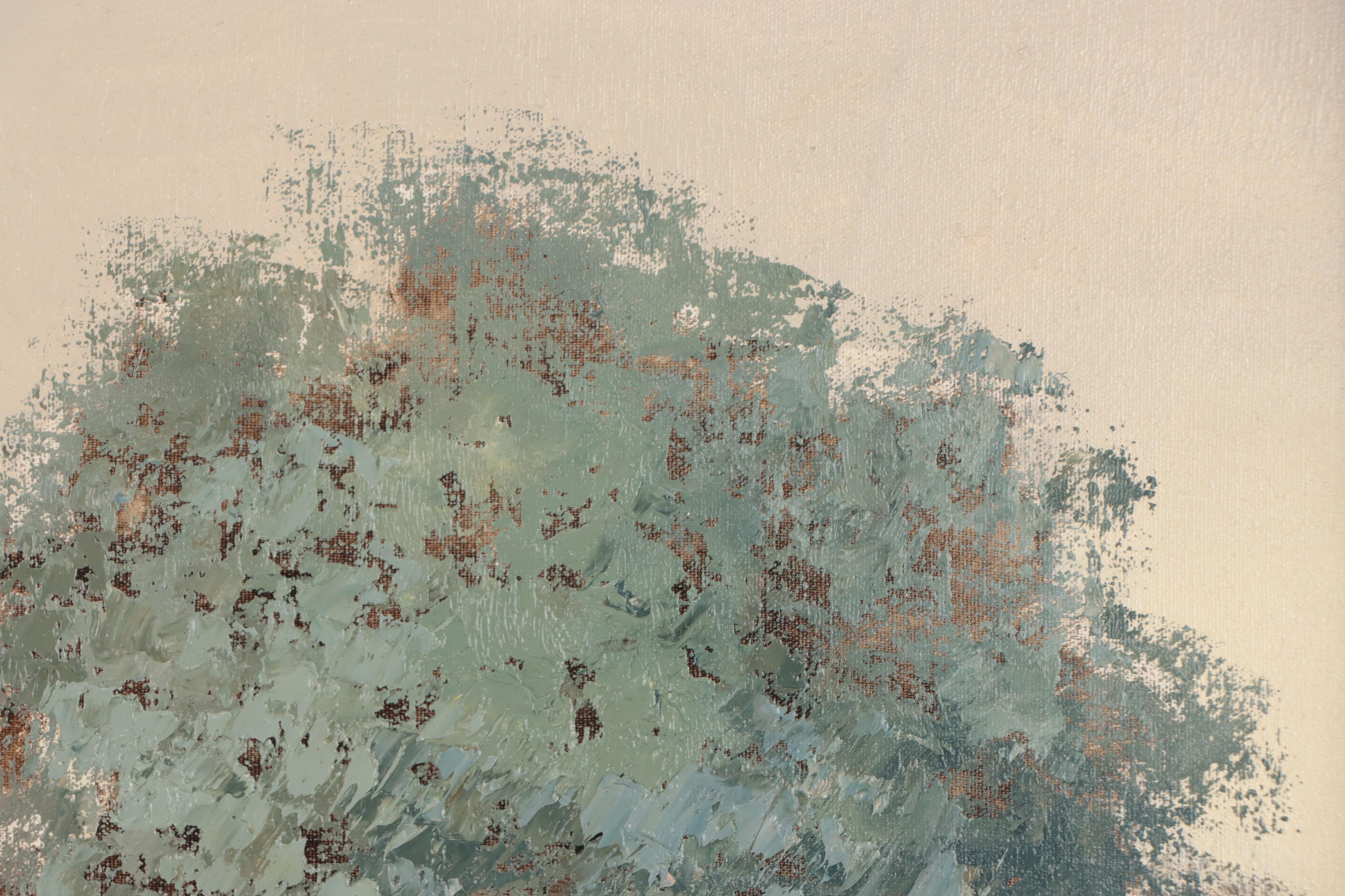 Impasto Oil Painting of Forest Landscape