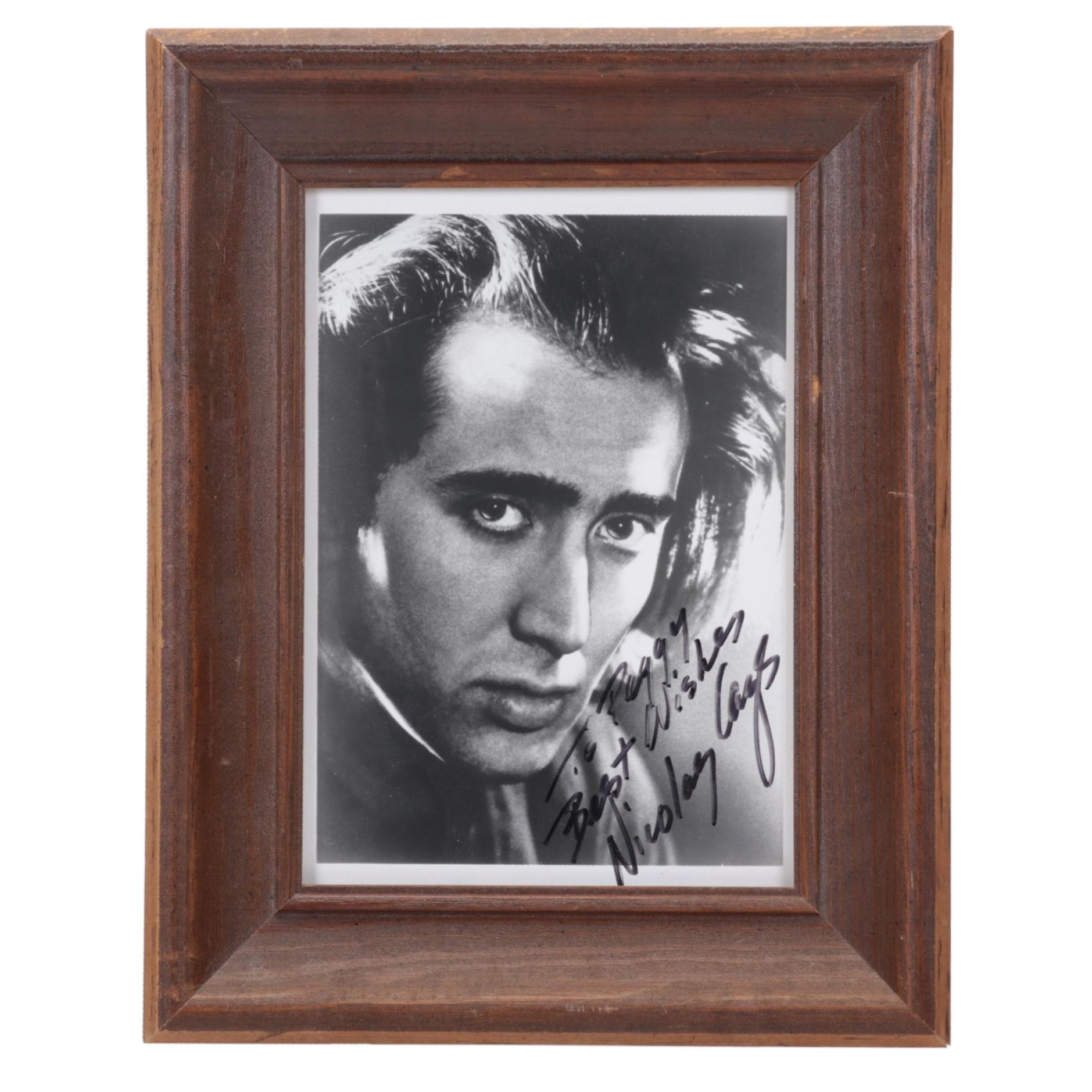 Nicholas Cage Signed Black and White Headshot