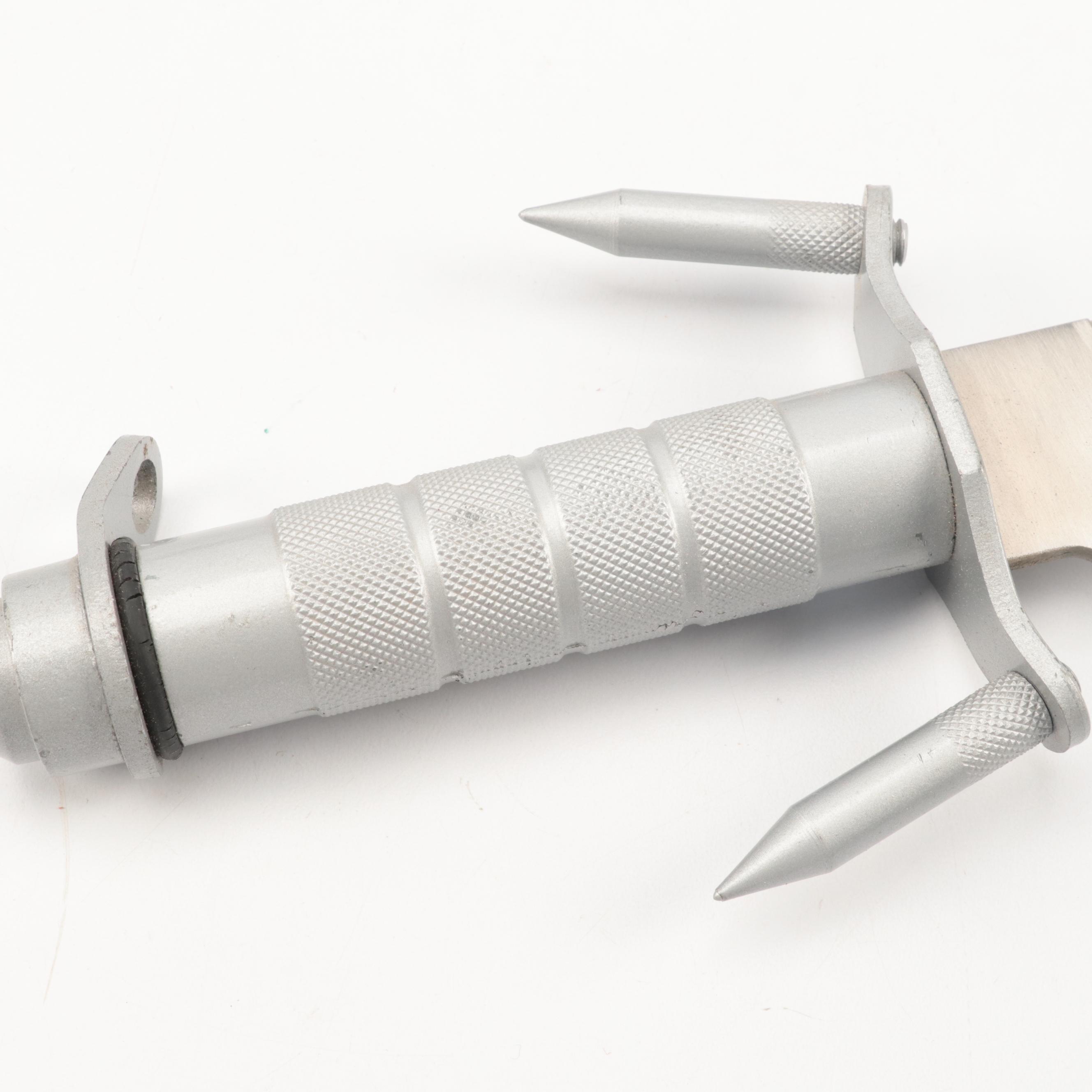 Stainless Steel Fixed Blade Hunting Knife with Leather Scabbard