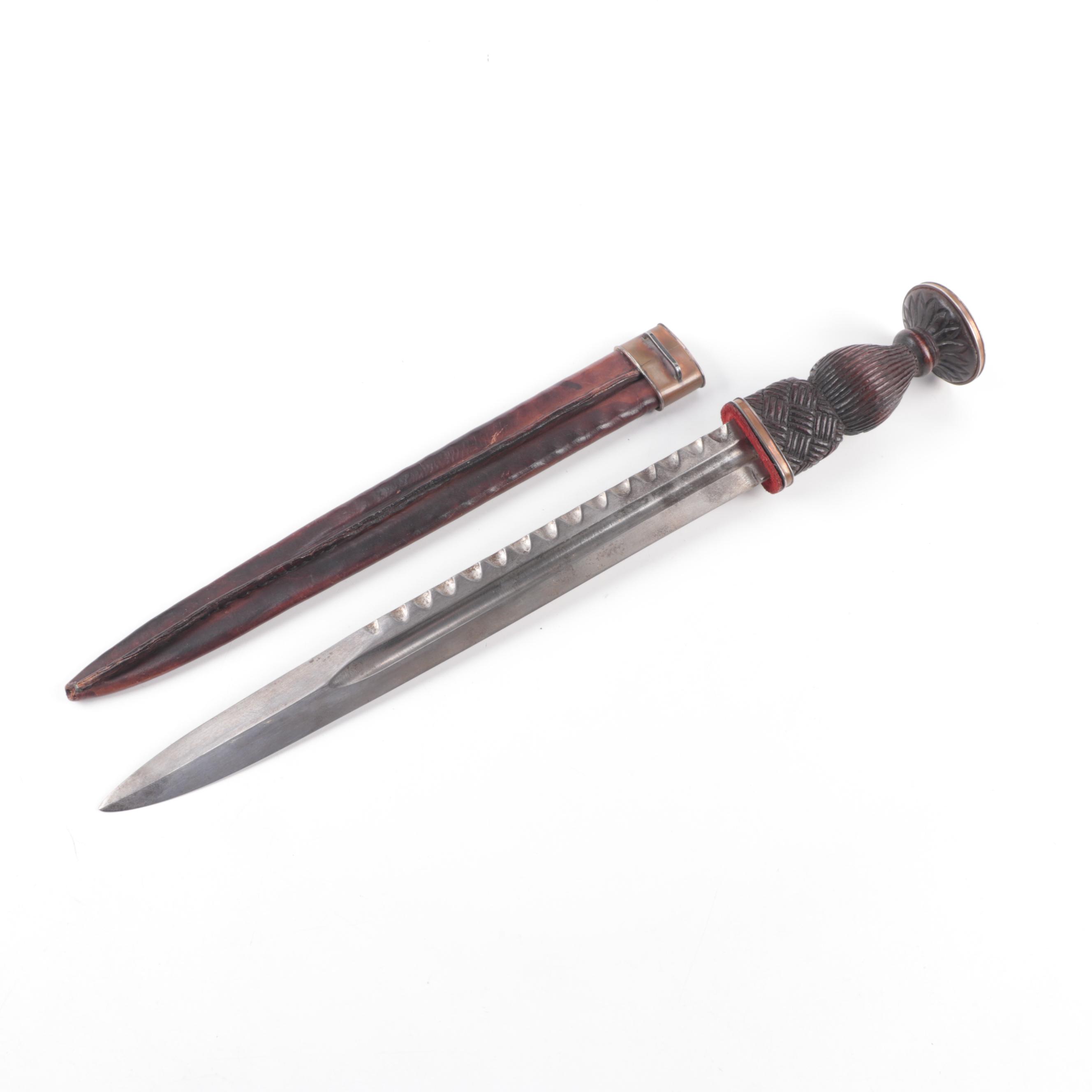 Scottish Dirk Style Dagger with Leather Sheath