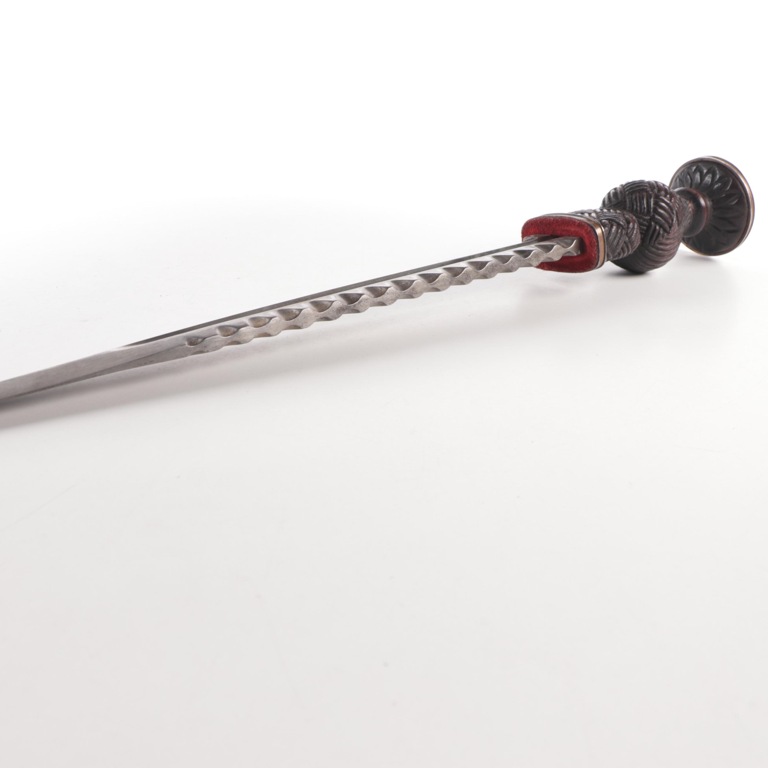 Scottish Dirk Style Dagger with Leather Sheath