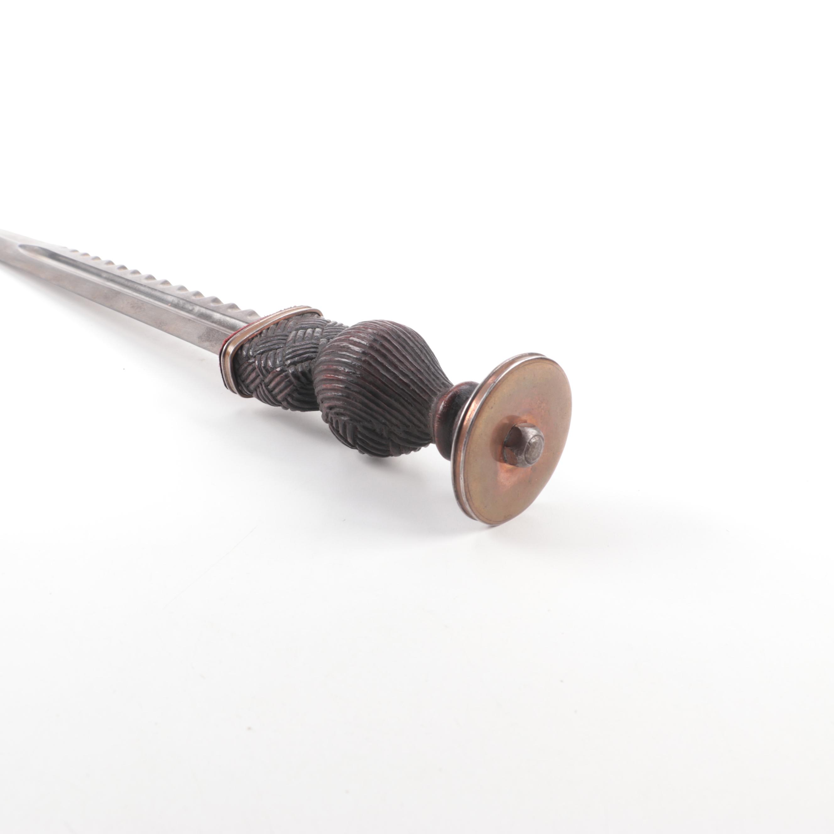 Scottish Dirk Style Dagger with Leather Sheath