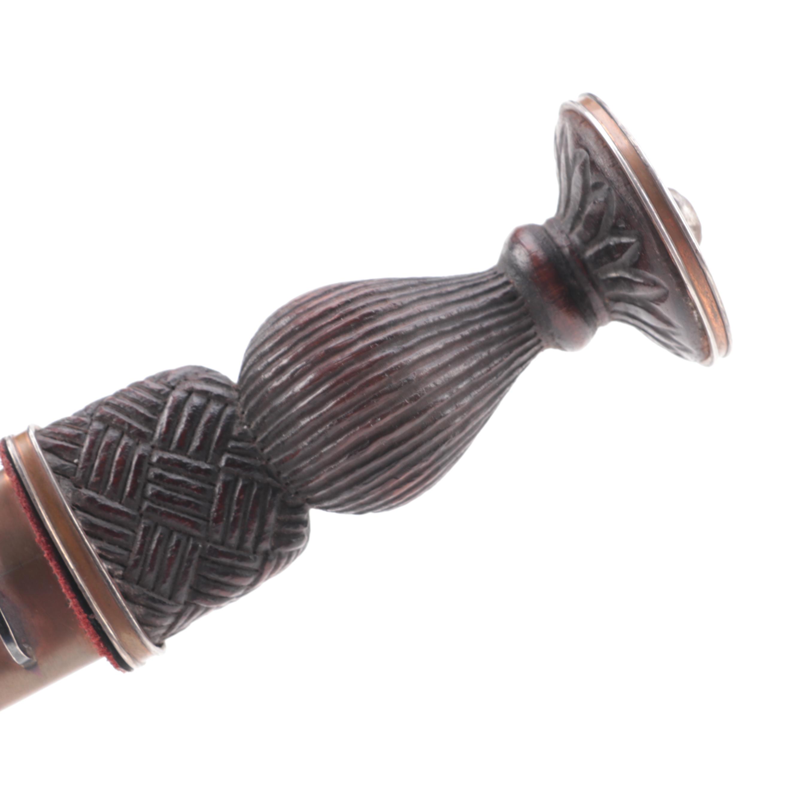 Scottish Dirk Style Dagger with Leather Sheath