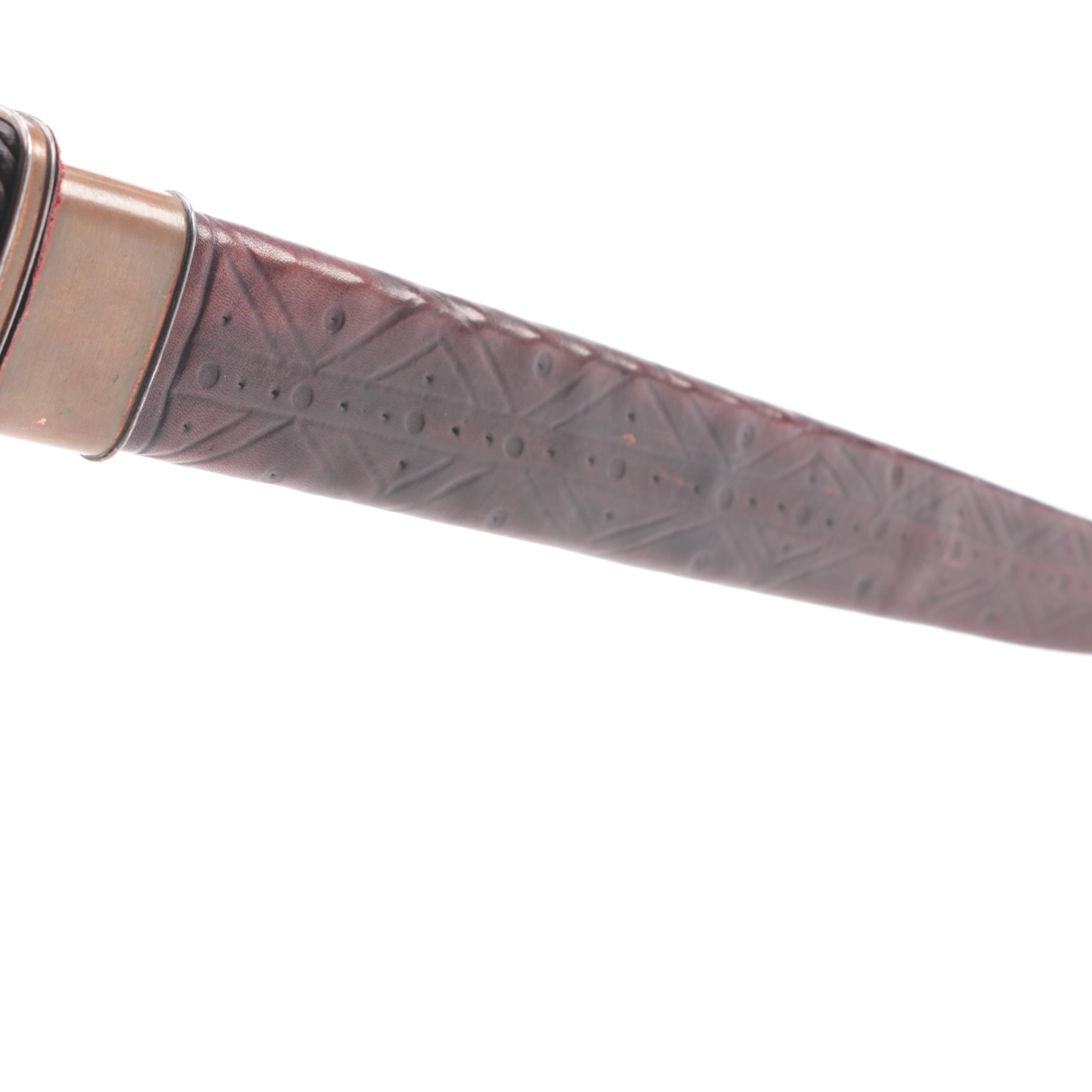 Scottish Dirk Style Dagger with Leather Sheath